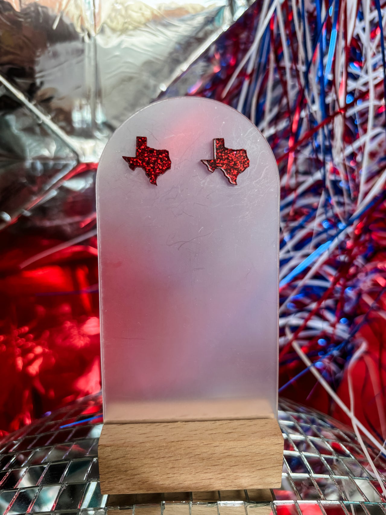 Texas Stud Earrings- Red