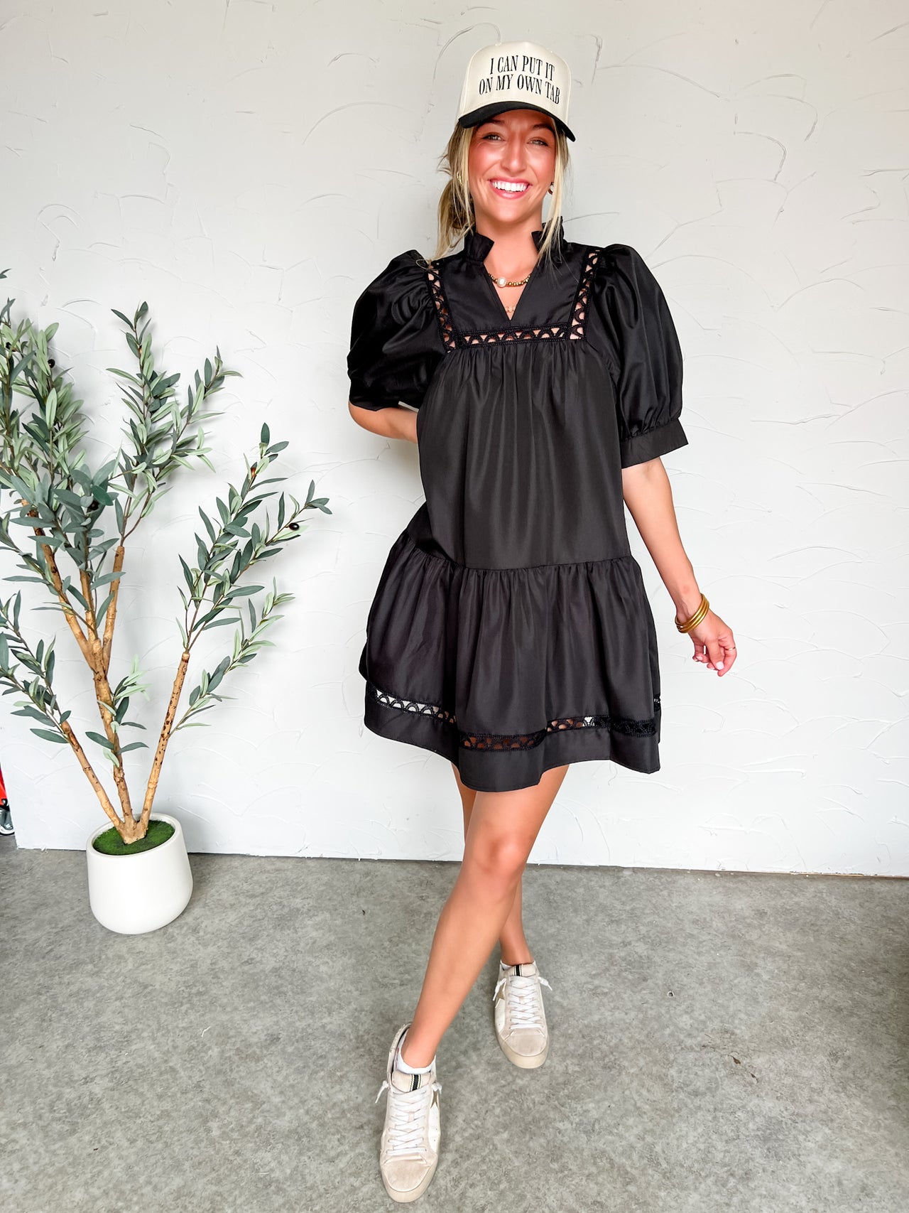 Walk In The Night Cut Out Accented Mini Dress