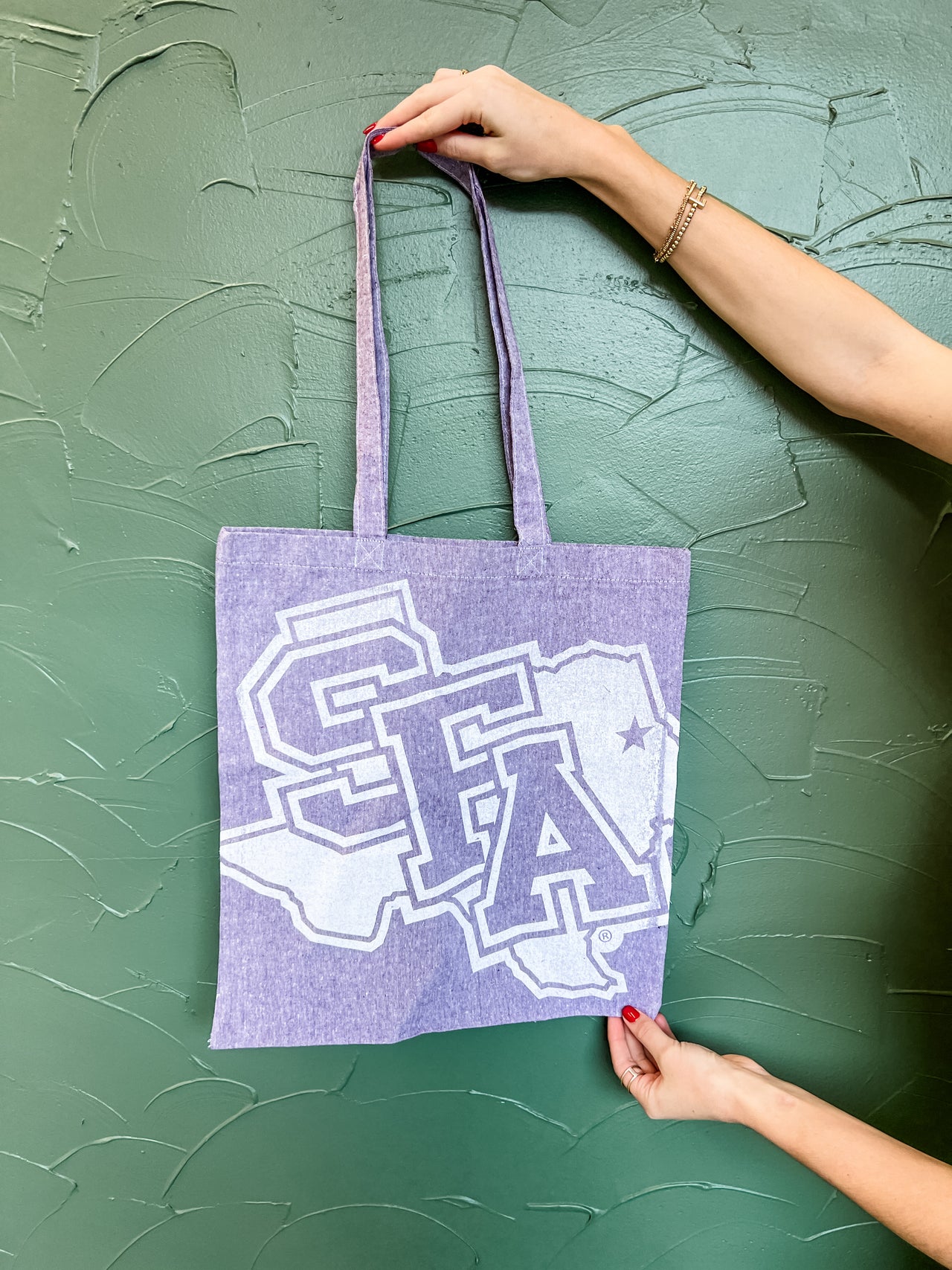 SFA Logo Purple Canvas Tote Bag