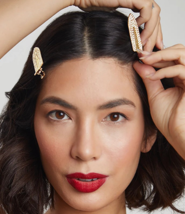 Holiday Gift of Glam Creaseless Clips 2pc Set - Rhinestone