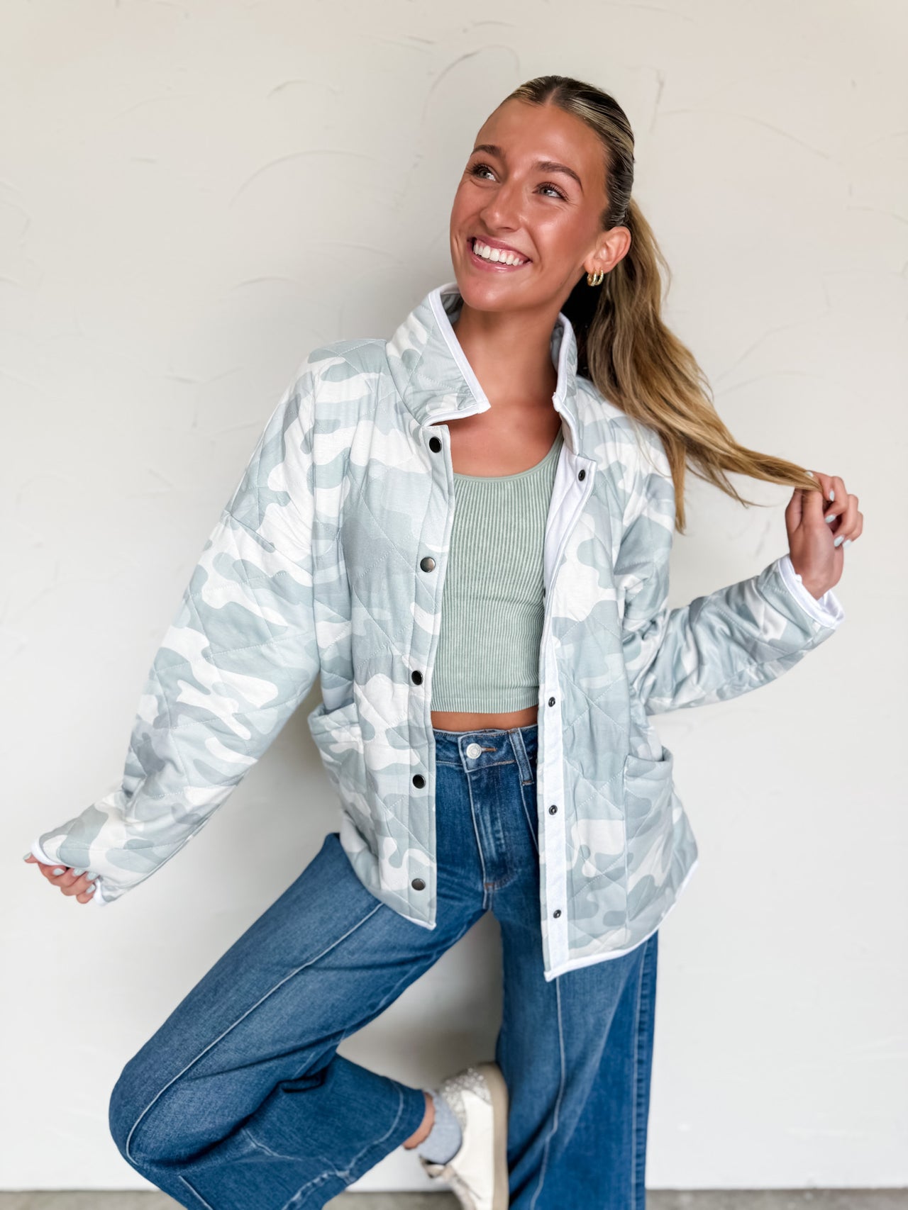 Can You See Me Camo Quilted Jacket