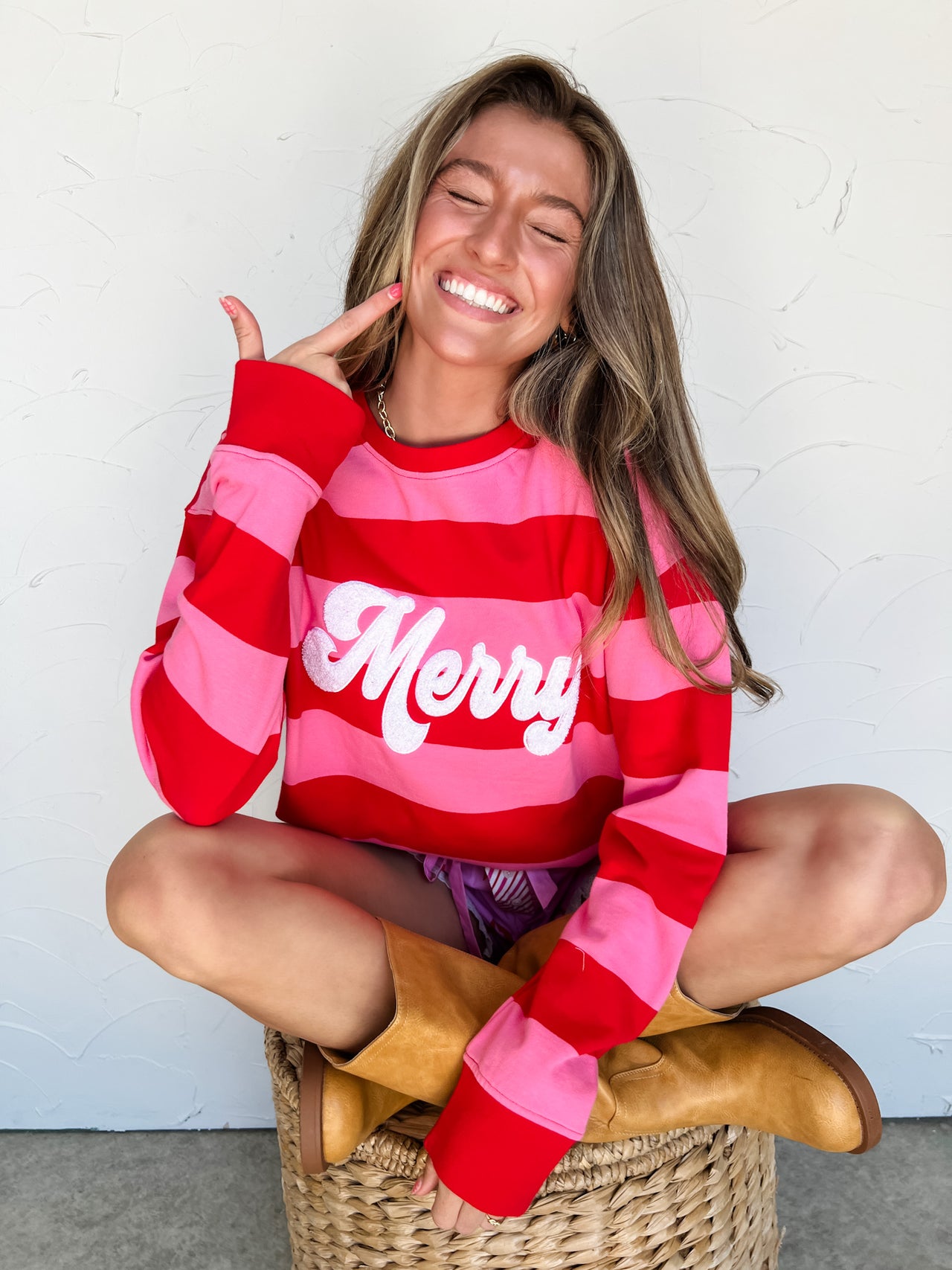 MERRY Stripe Classic Sweatshirt