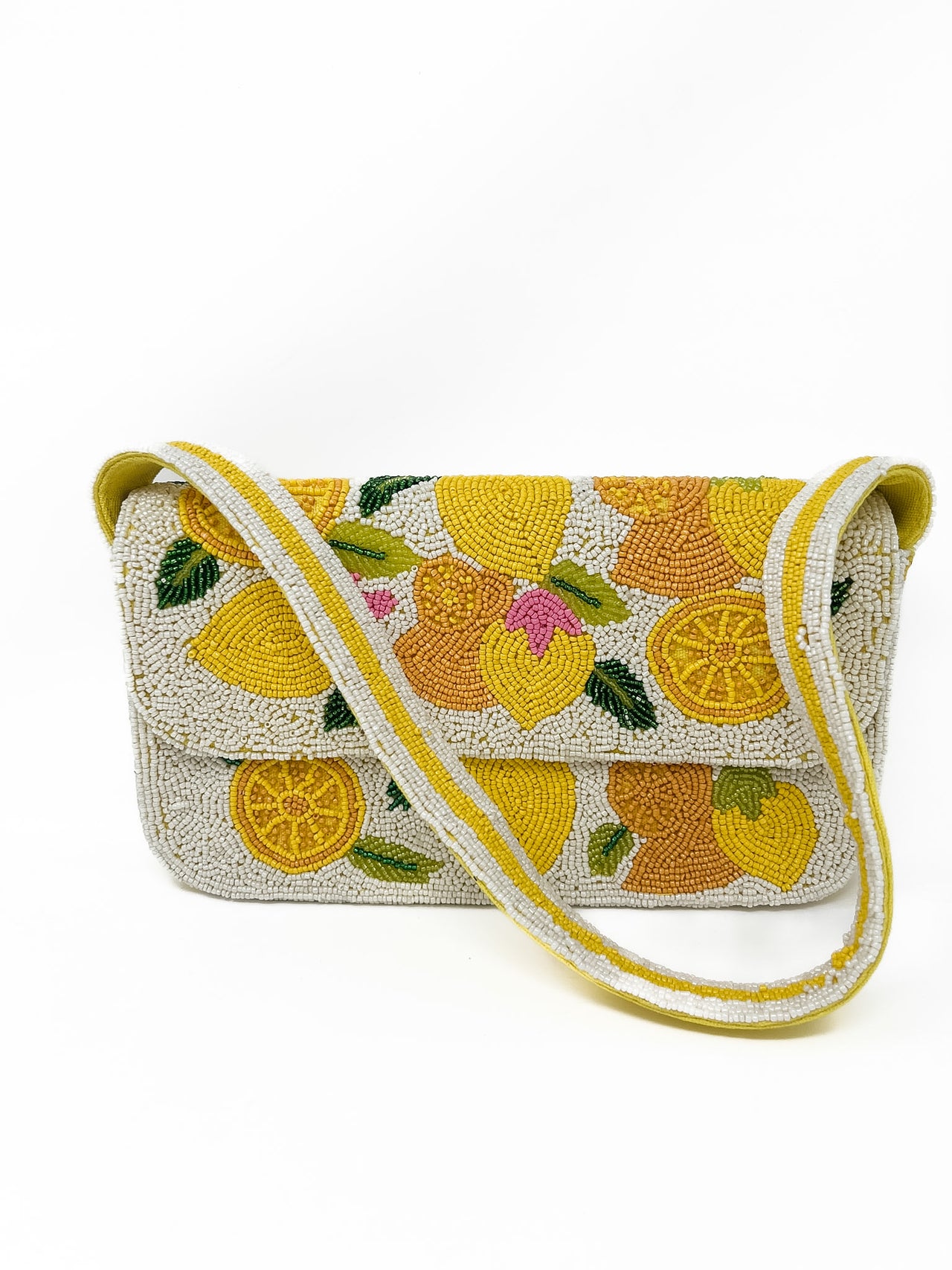 Allysa Lemon Beaded Bag
