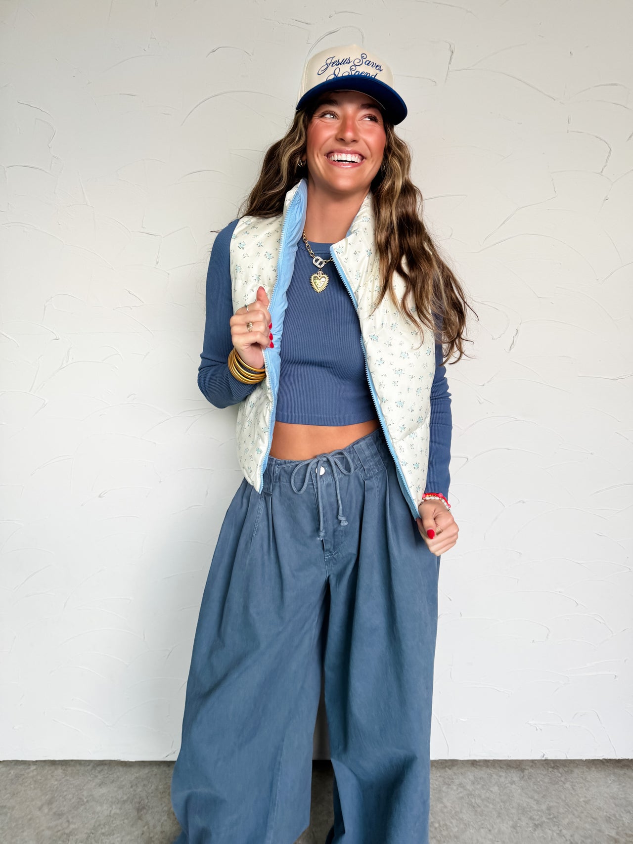 On My Time Blue Puffer Vest