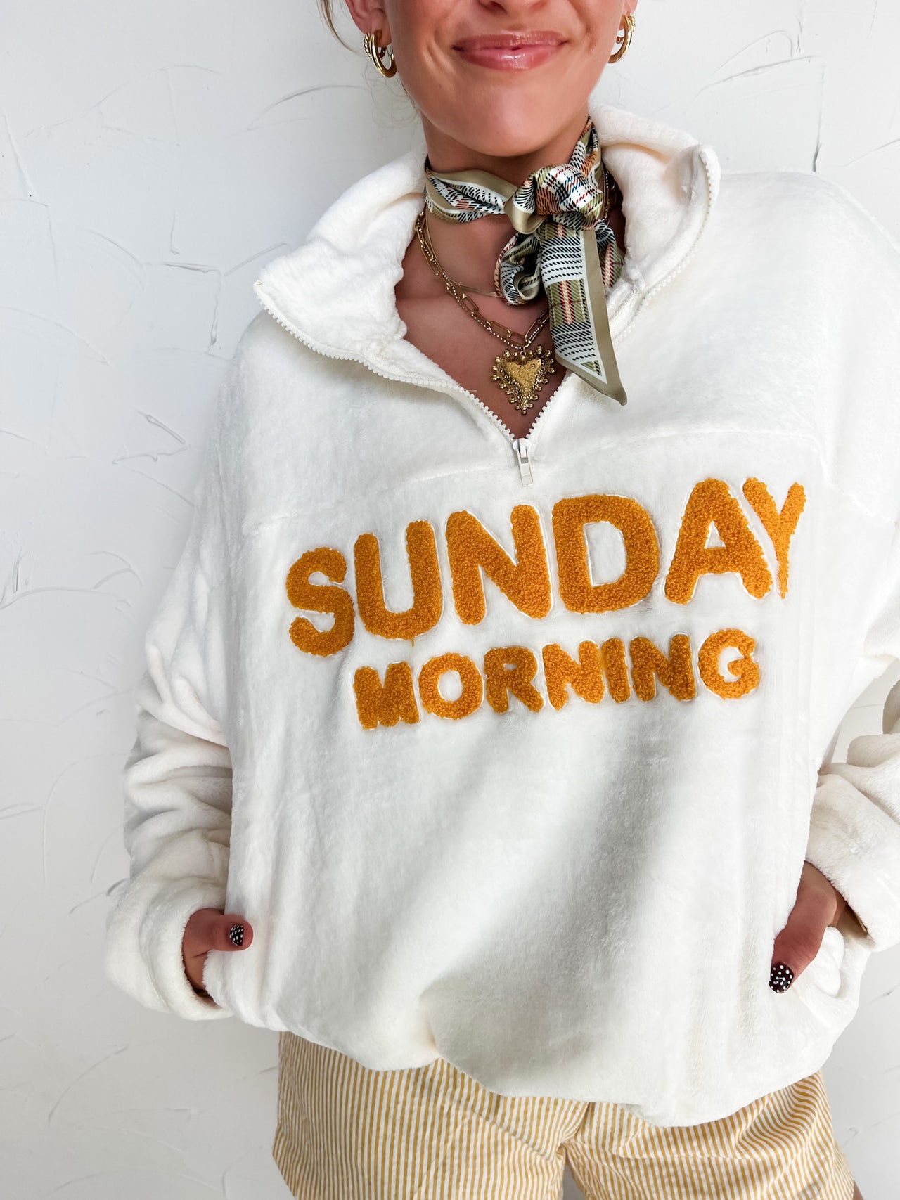 Sunday Morning Half Zip Up Pullover