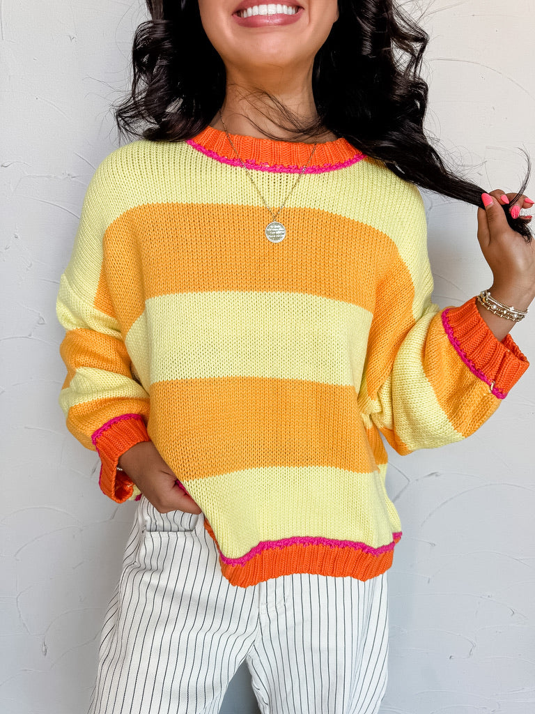 Yellow Brick Road Ribbed Stripe Sweater