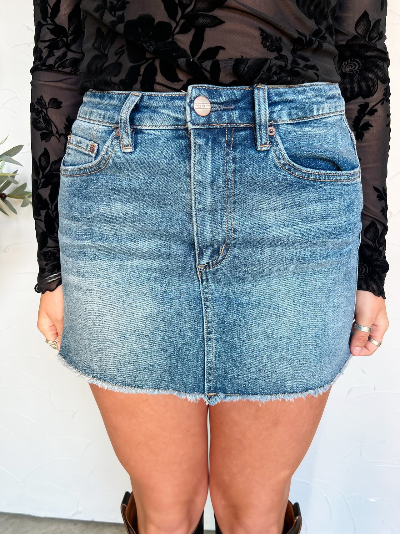 Good Energy Denim Mini Skirt