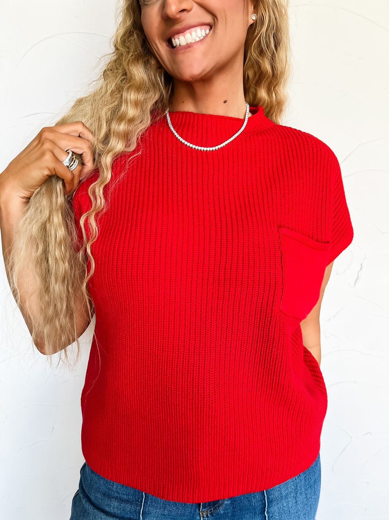 Today Is The Day Mock Neck Sweater- Ruby