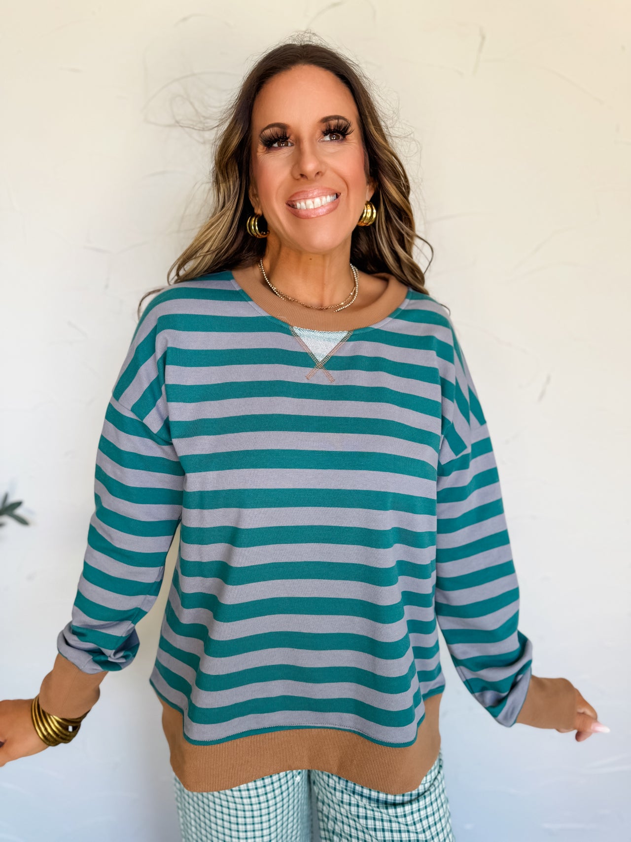 Send The Invites Contrast Stripe Sweatshirt