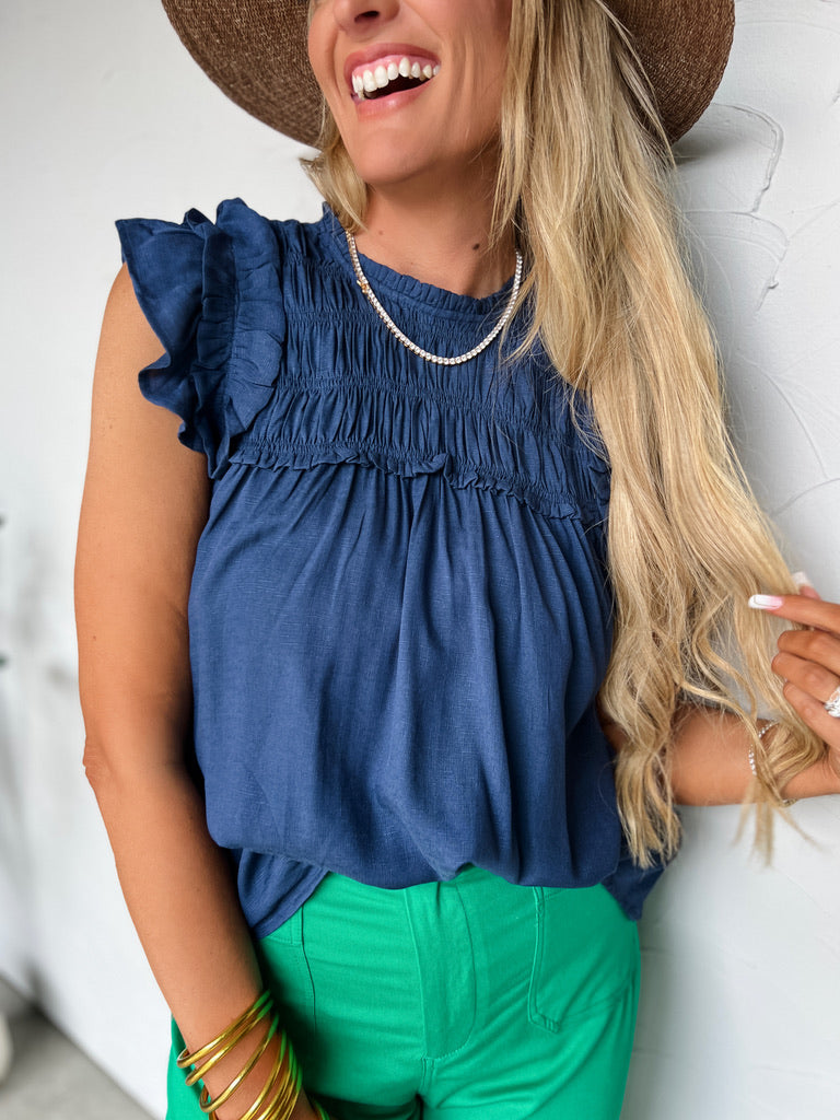 Hear My Call Smocked Detailed Top