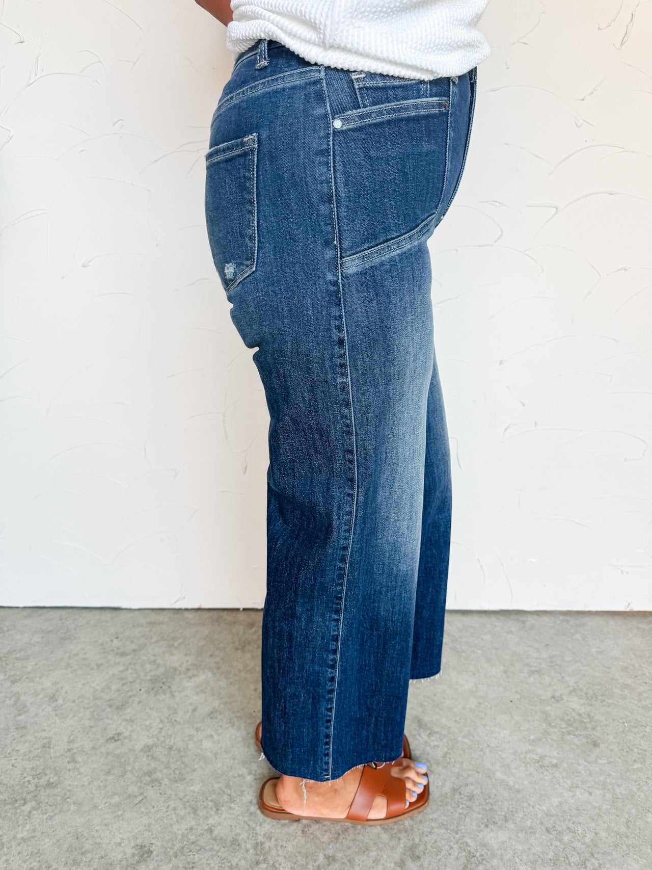 Unexpected Blessings Wide Leg Jeans- Dark Wash