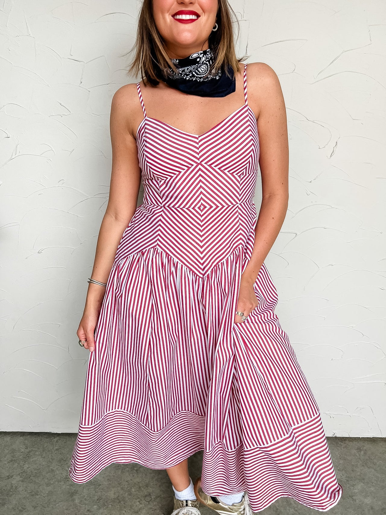 Best Day Red Midi Dress