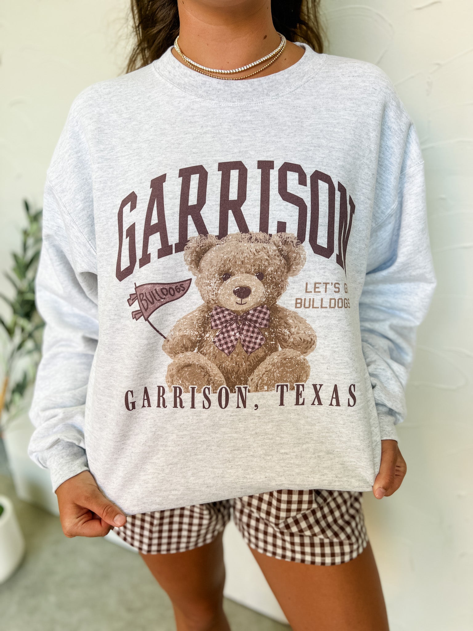 【GRAVER】22FW★ Small OF Bear Sweatshirt GRAVER】22FW☆ Flower Bear Embroidery Smile Hoodie