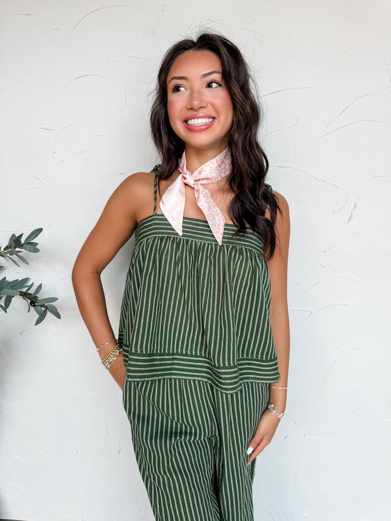 Special To Me Striped Set- Green
