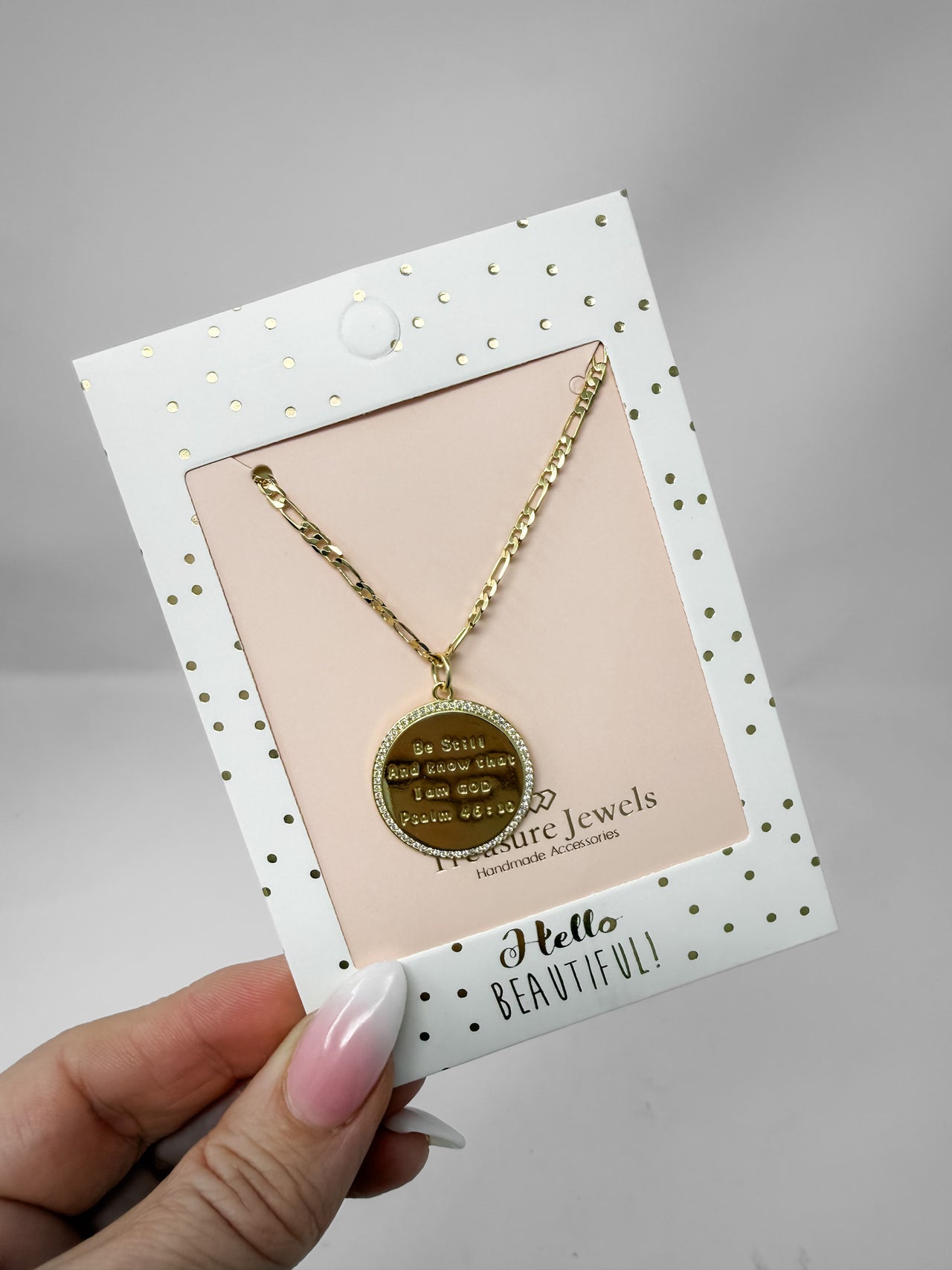 Psalm 46:10 Gold Necklace