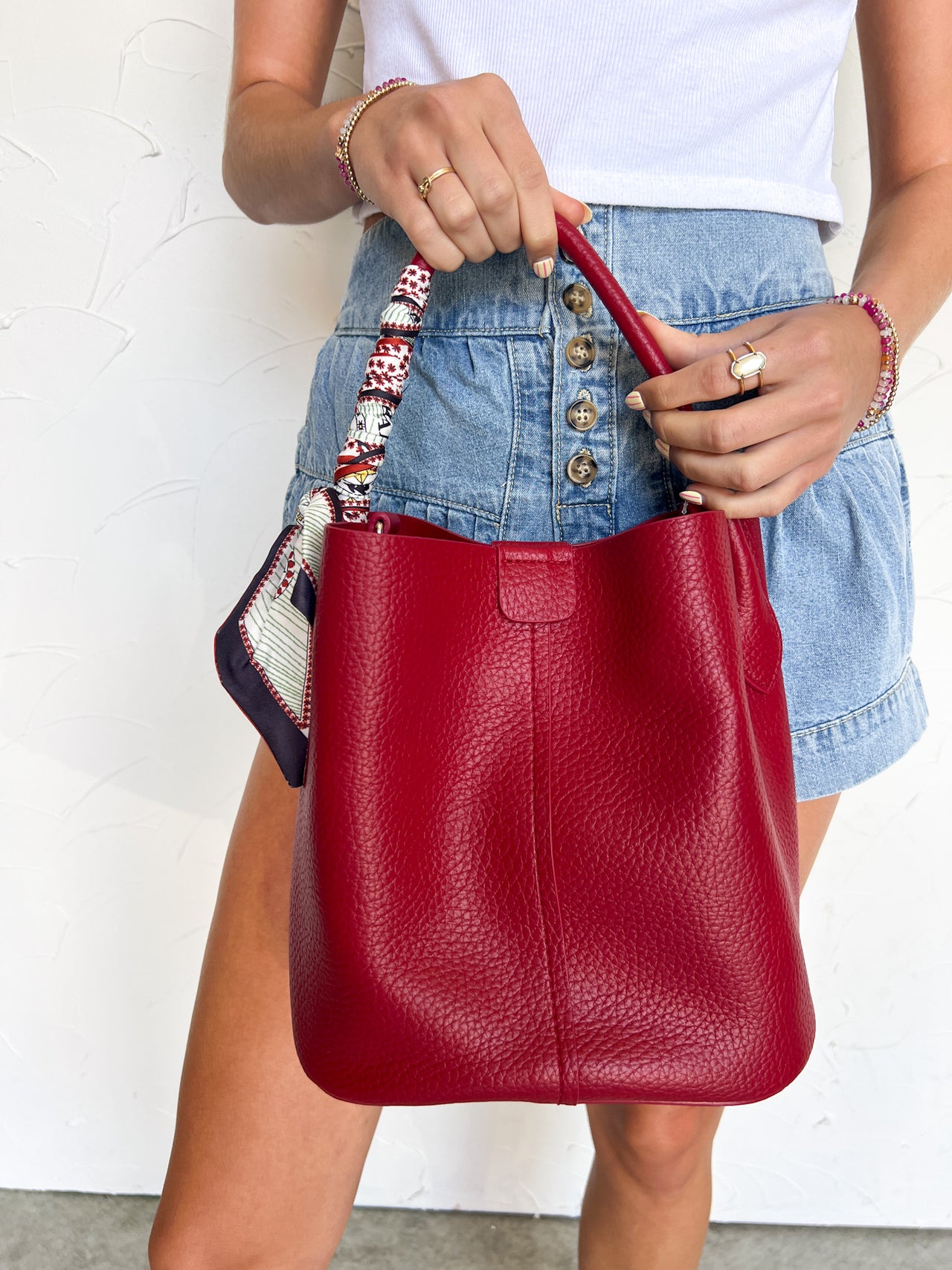 Jenna Bucket Purse- Red