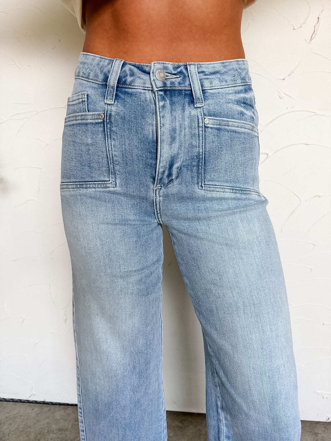 Unexpected Blessings Wide Leg Jeans- Light Wash