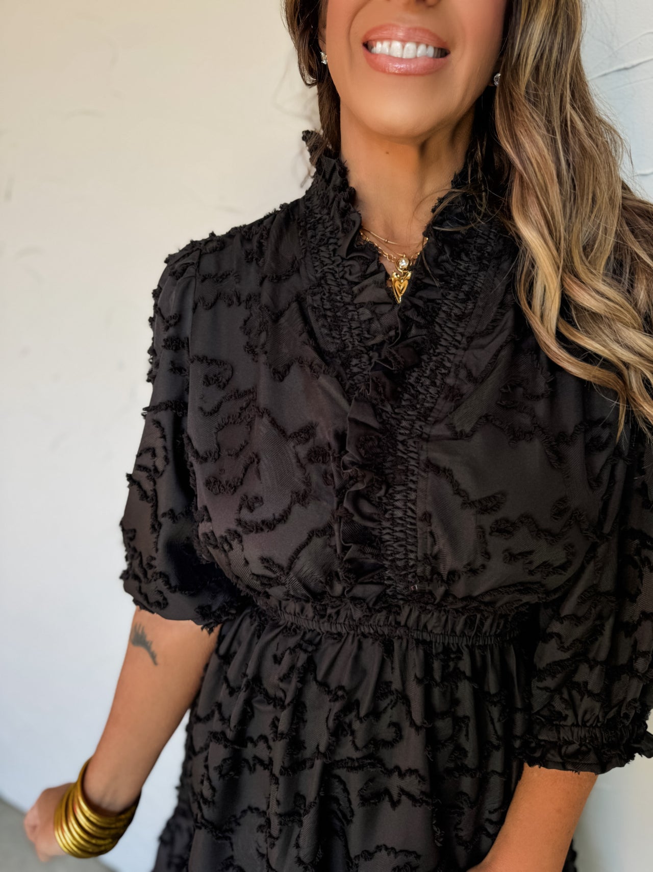 The Simple Truth Abstract Textured Mini Dress