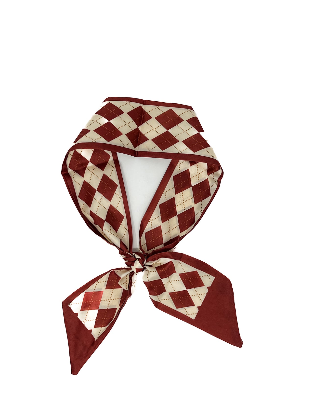 Mya Brick/Cream Argyle Scarf