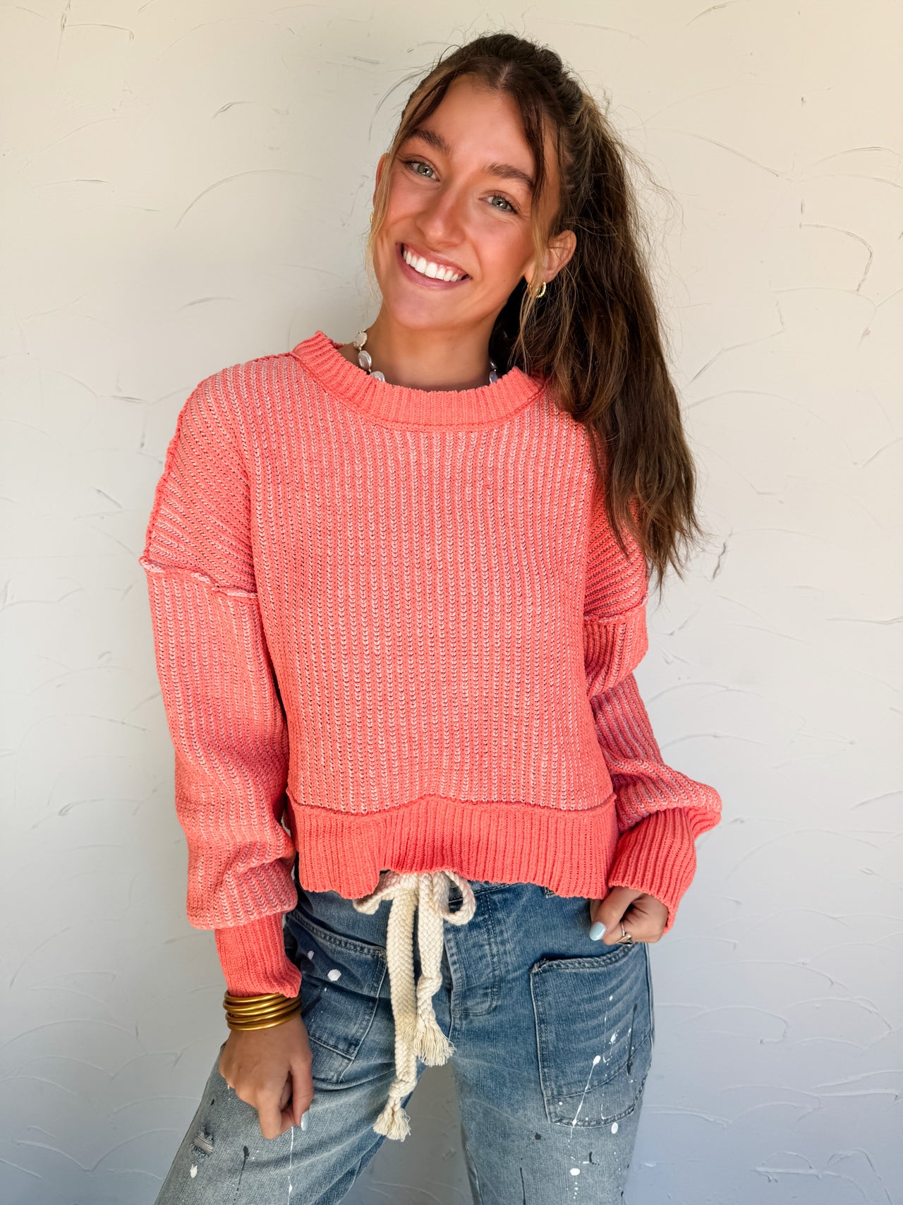 All You Need Orange Sweater