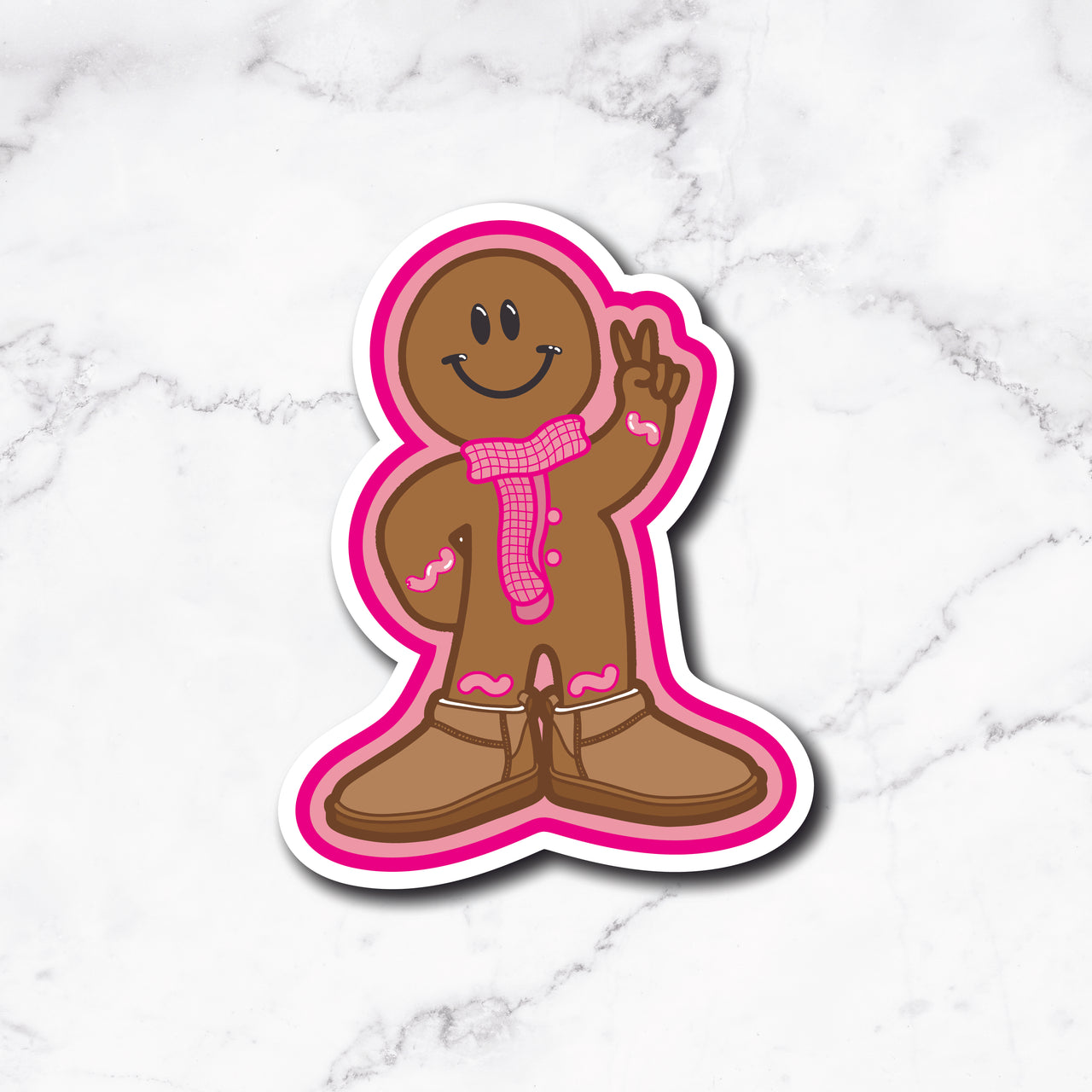 Gingerbread Peace Sticker