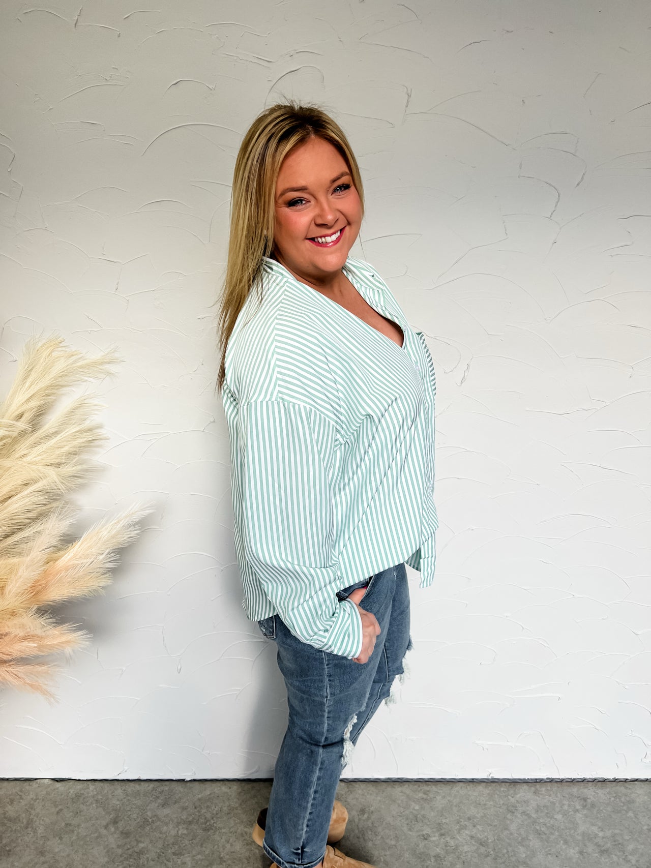 Nothing But Perfection Stripe Poplin Top