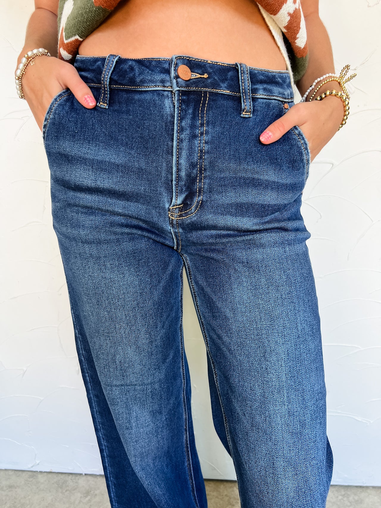 Count On Me High Rise Slanted Pocket Jeans