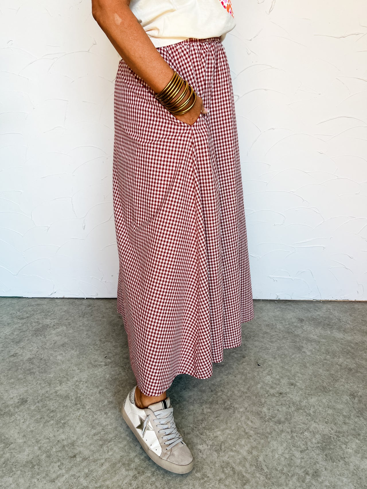 For The Scenic Route Gingham Maxi Skirt