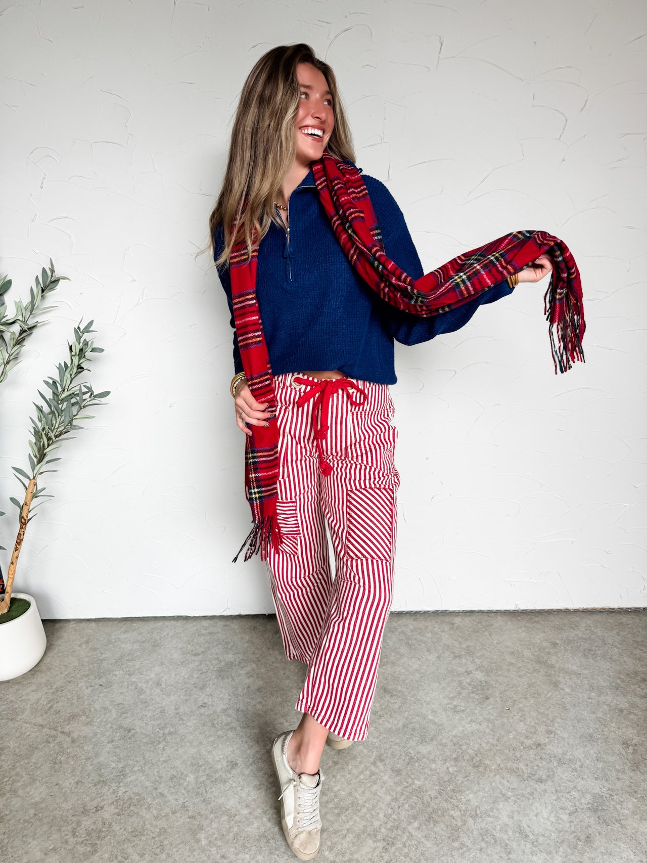 A Moment Of Time High Neck Pullover- Navy