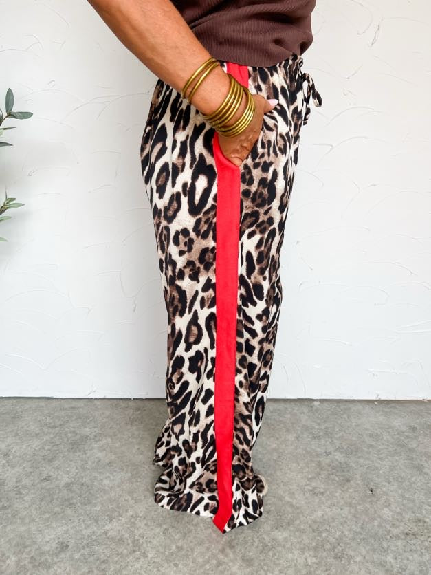 For The Greater Good Leopard Straight Pants