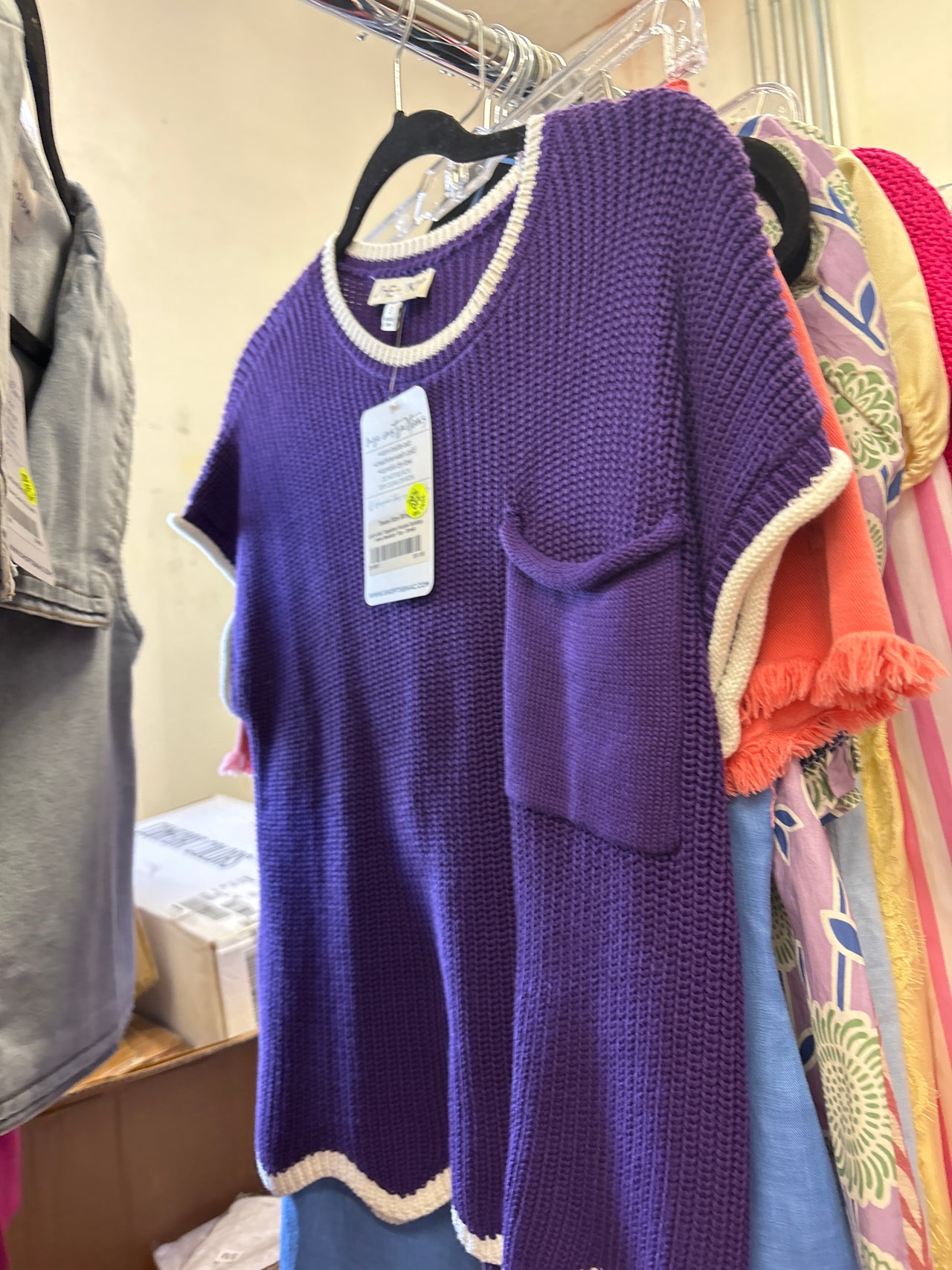 Let's Get Together Purple Scallop Hem Sweater Top