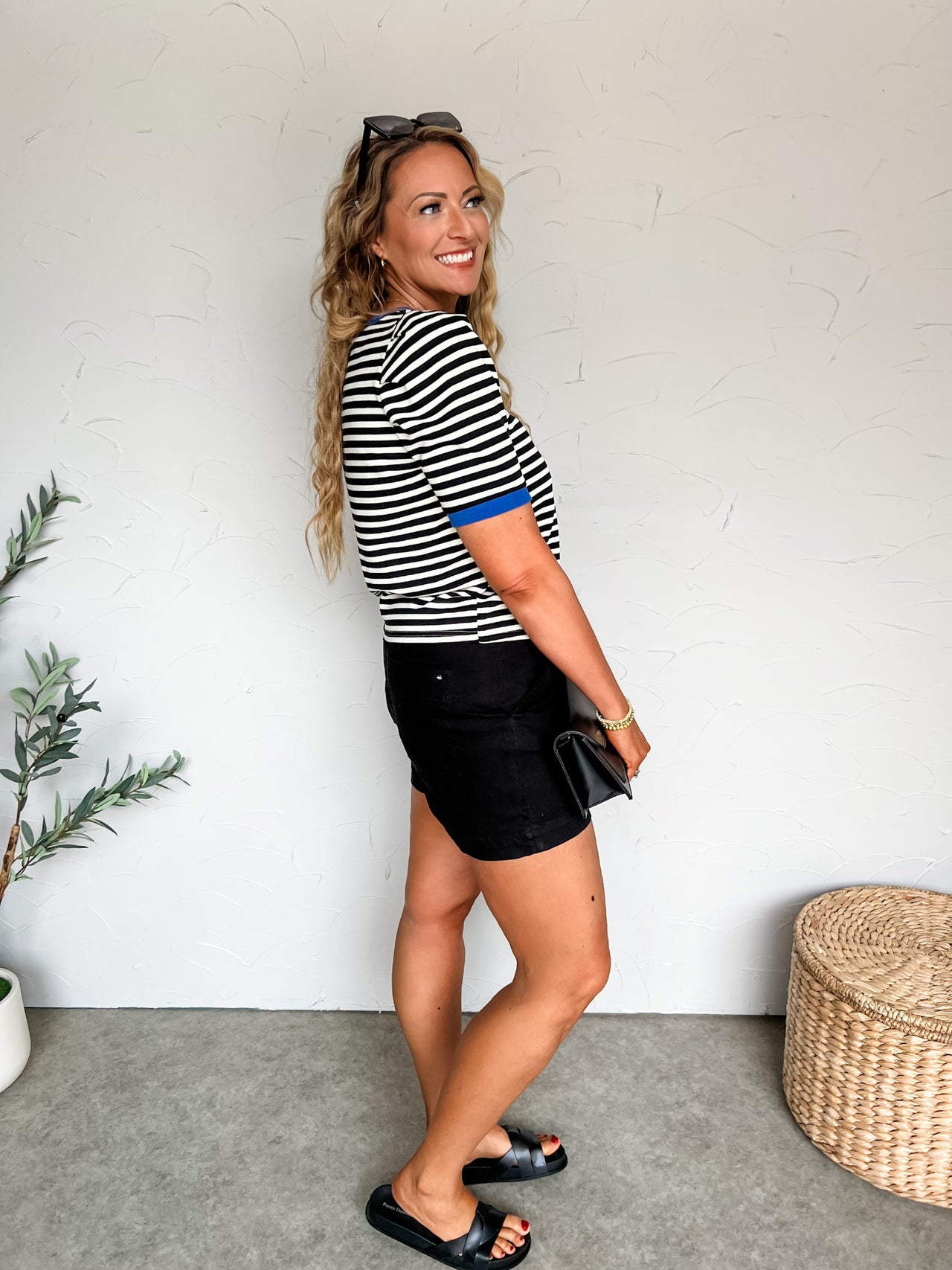 Worth Every Moment Striped Knit Top- Black
