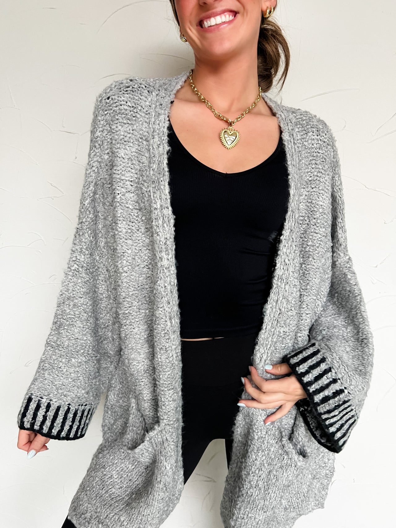 Cozy Indeed Grey Knit Cardigan