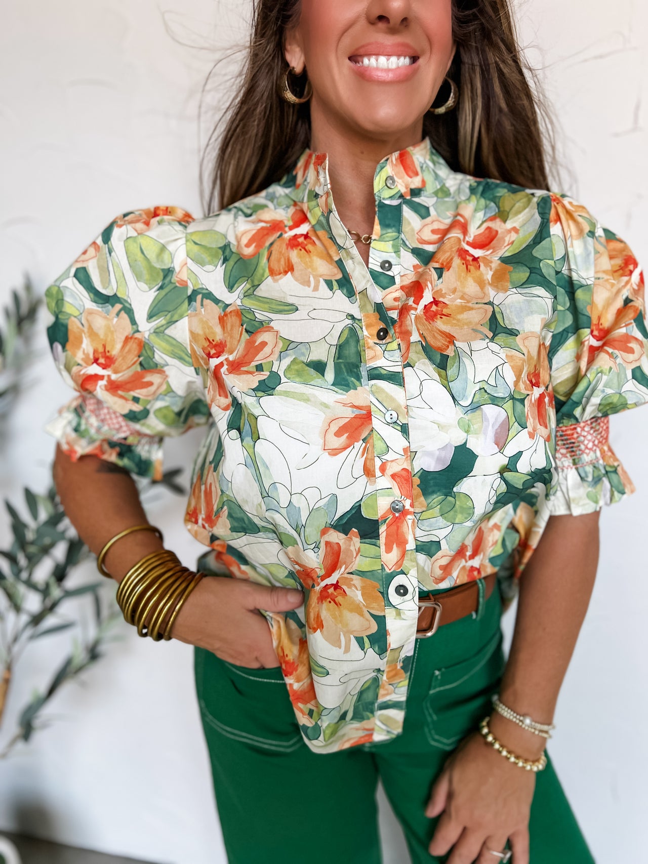All You Need In Life Floral Puff Sleeve Top