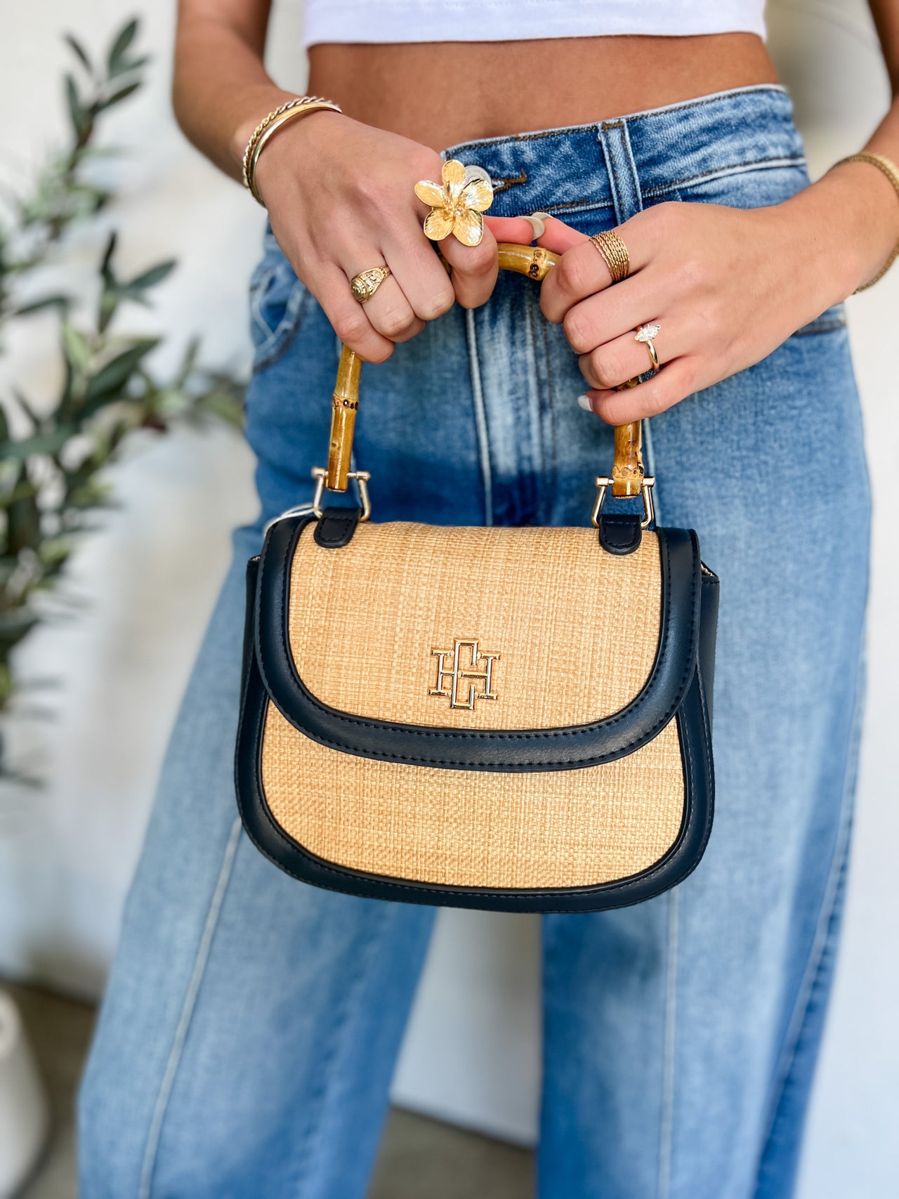 {CH} Jessica Handbag Natural Navy