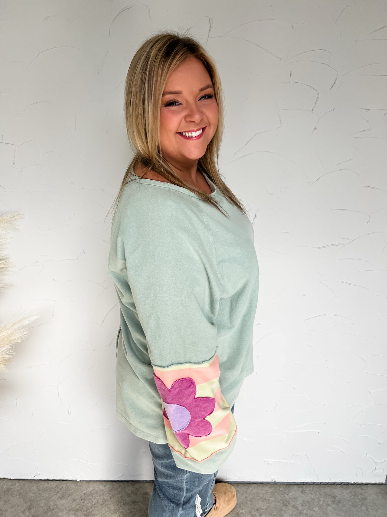 Peaceful Love Flower Patch Terry Pullover