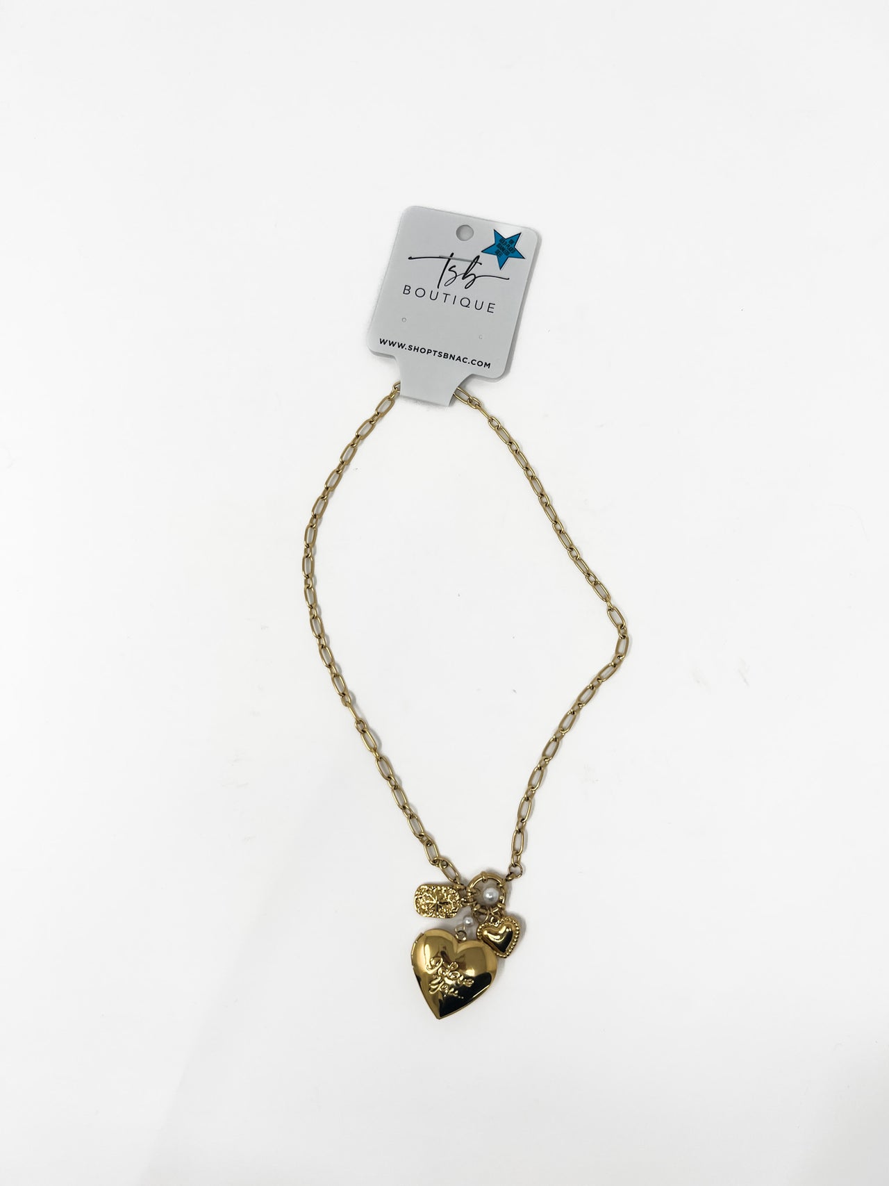 Emma Heart Locket Charm Necklace