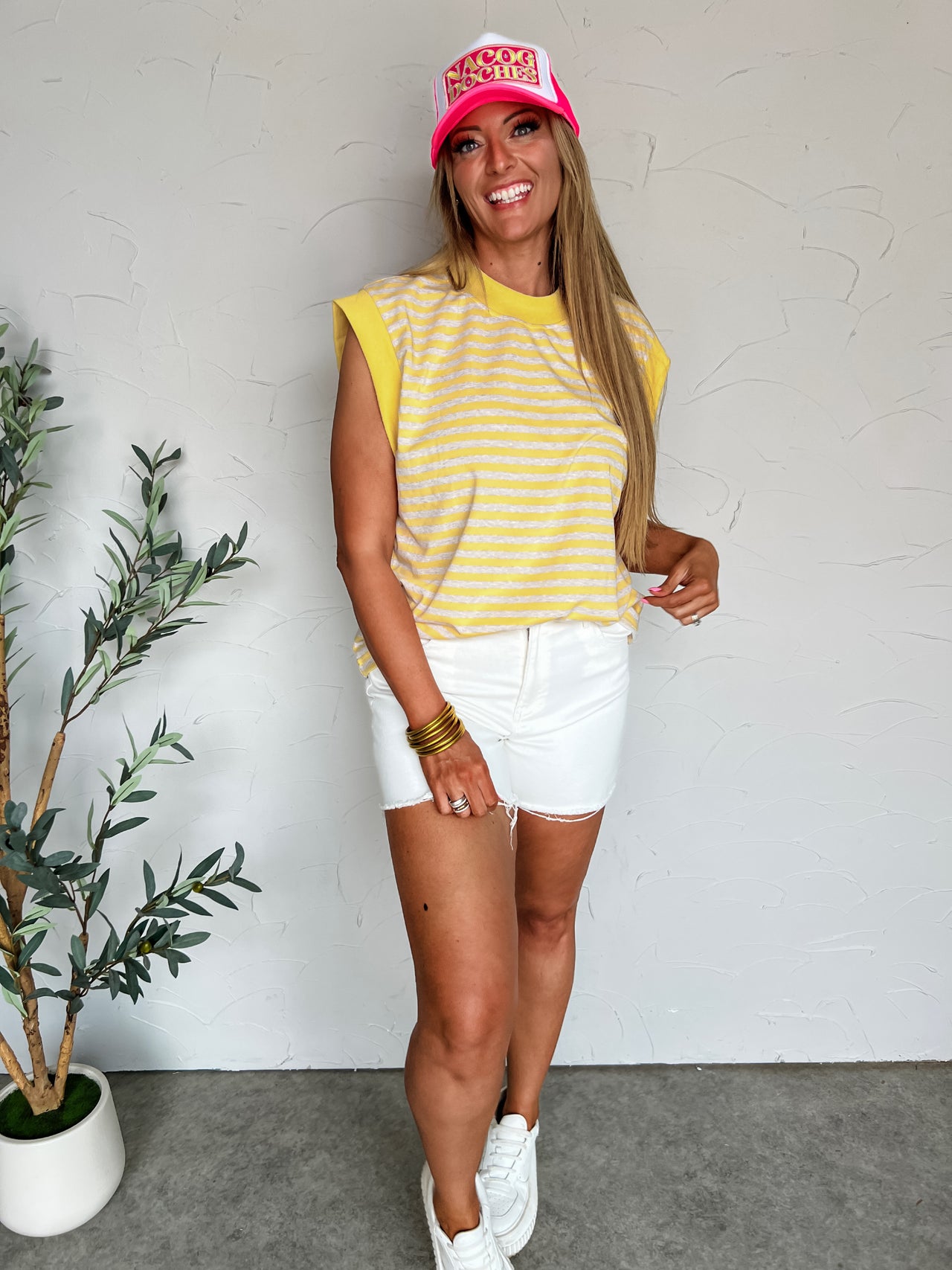 Truth Be Told Striped Cap Sleeve Top
