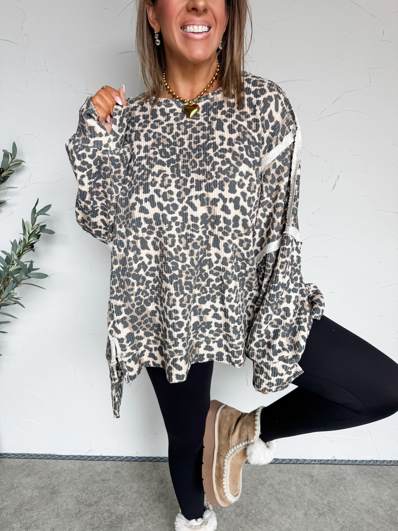 Gone In A Flash Leopard Thermal Sweatshirt