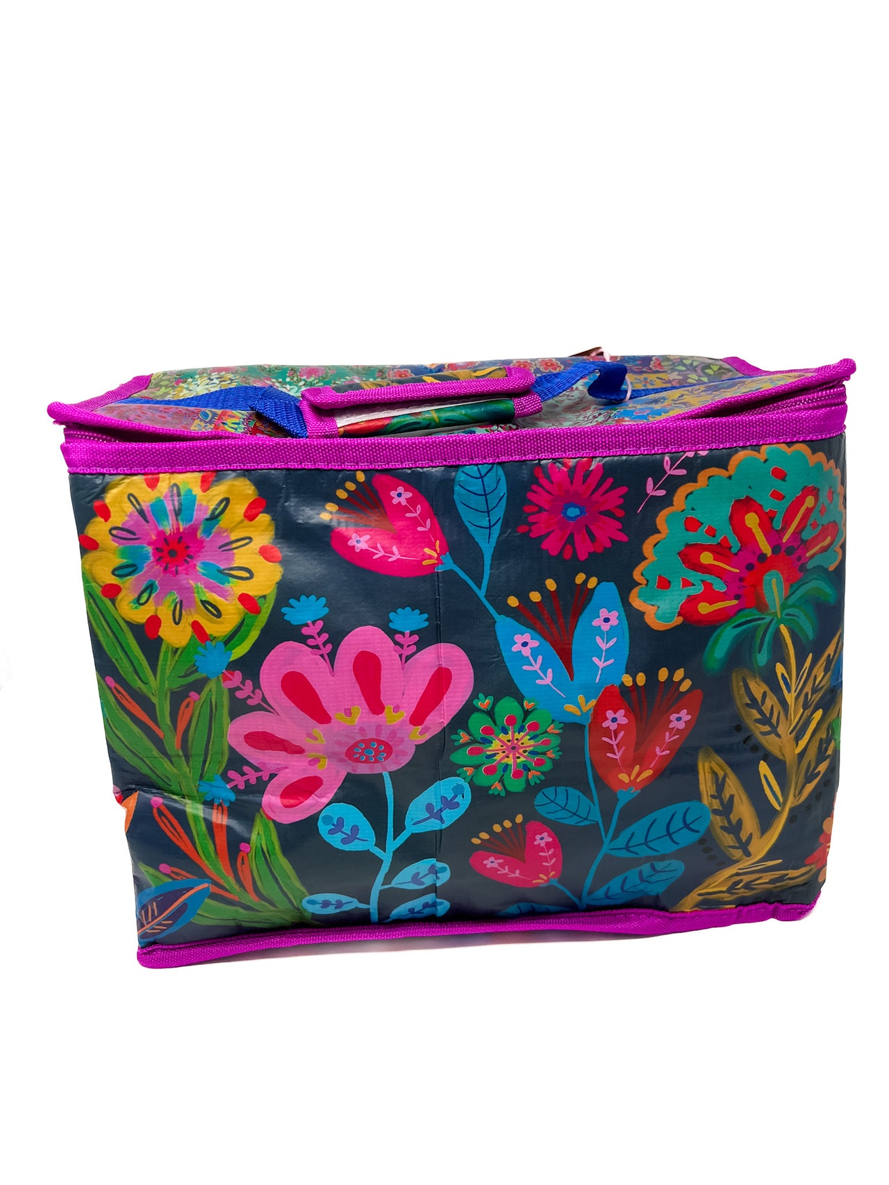 Car Trunk Organizer- Navy Folk Flower
