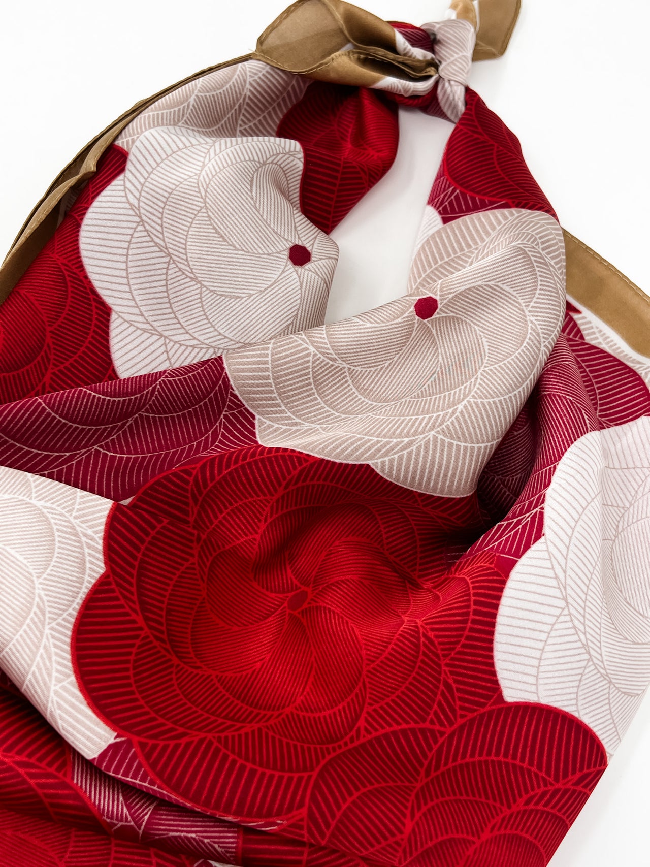 Charlee Red Monochrome Flower Scarf