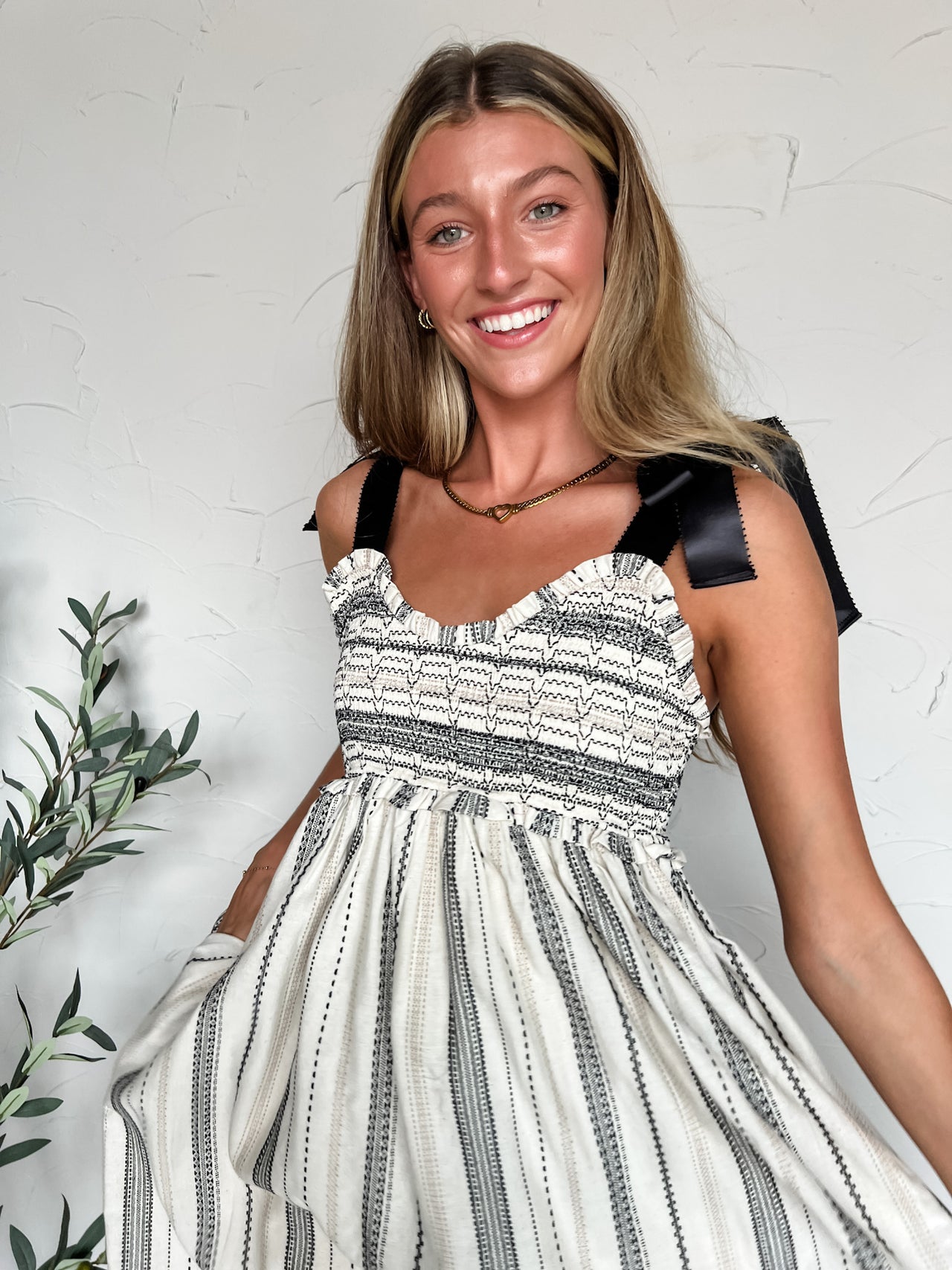 Keep Believing Stripe Mocked Midi Dress