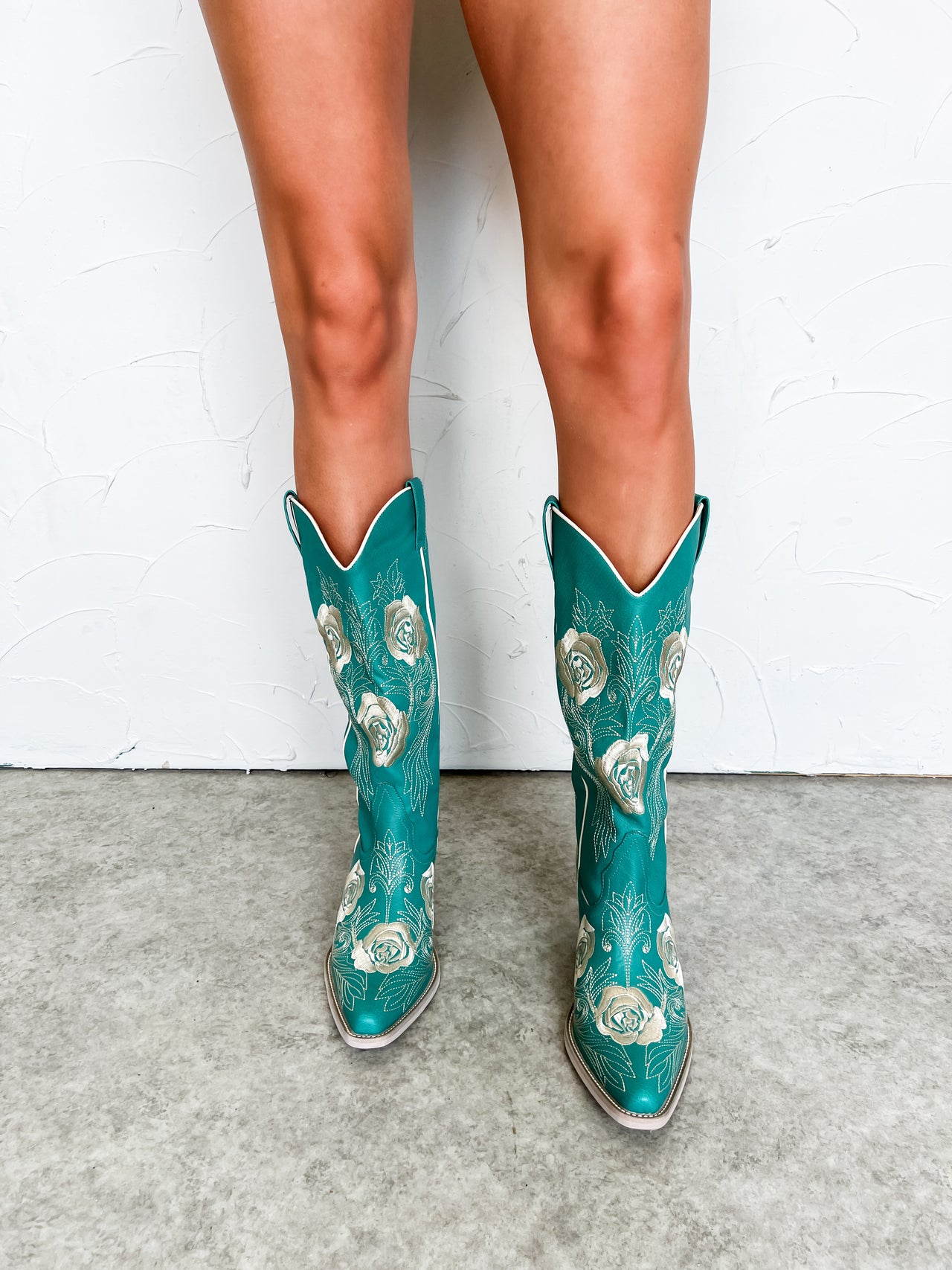 Cali Floral Boot- Turquoise