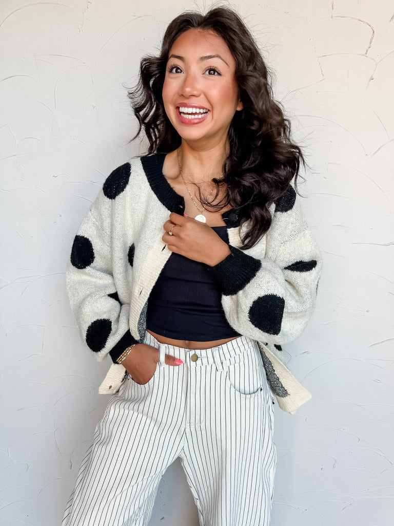 Silly Goose Polka Dot Cardigan