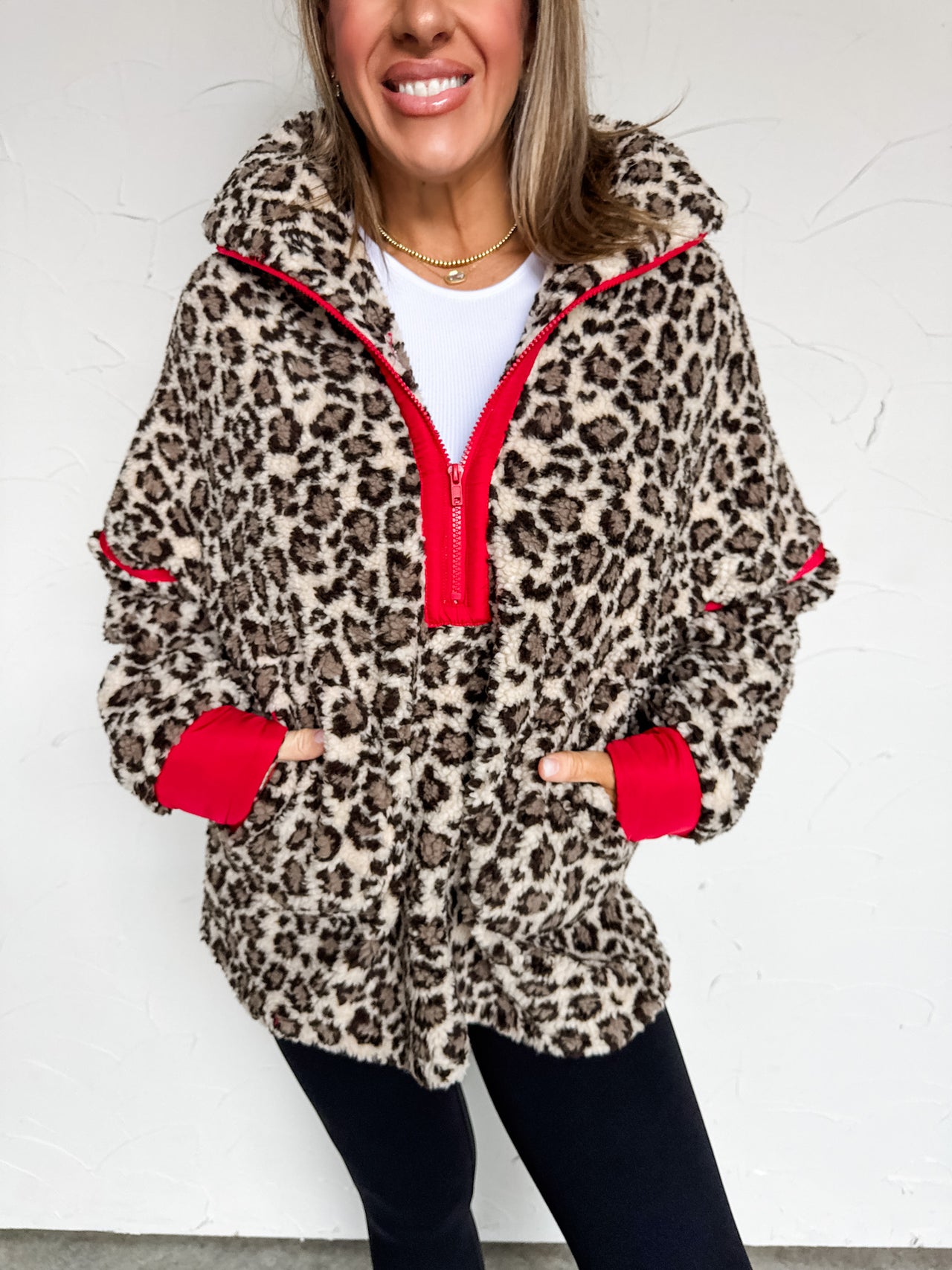 Simple Intentions Leopard Fleece Pullover