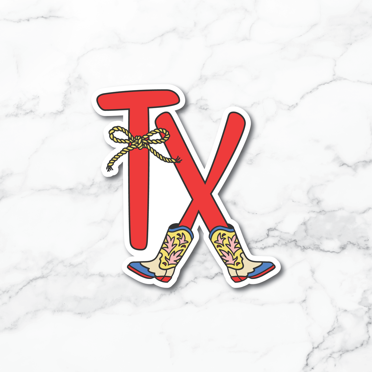 TX In Cowboy Boots Sticker