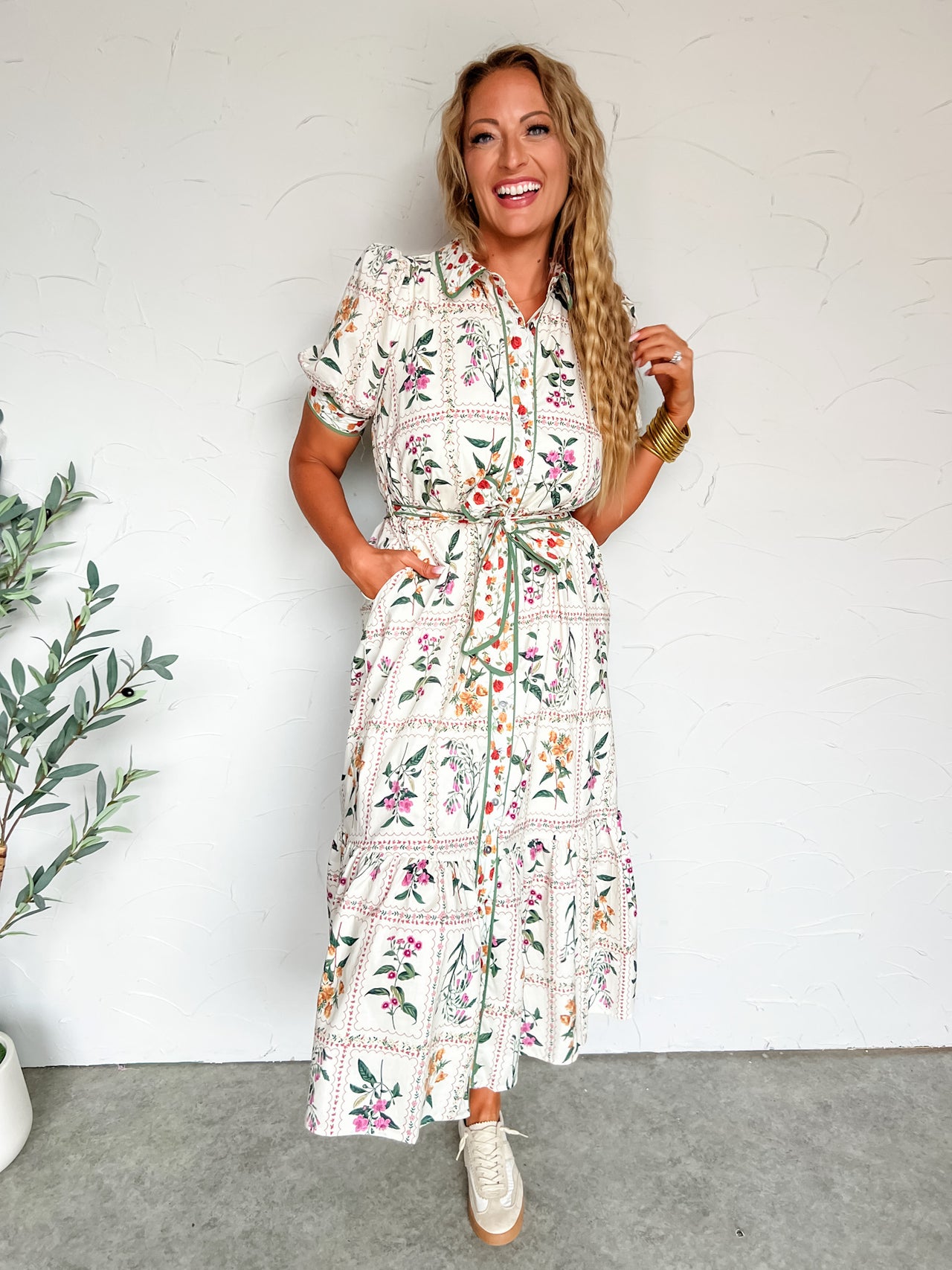 Painting A Pretty Picture Floral Midi Dress