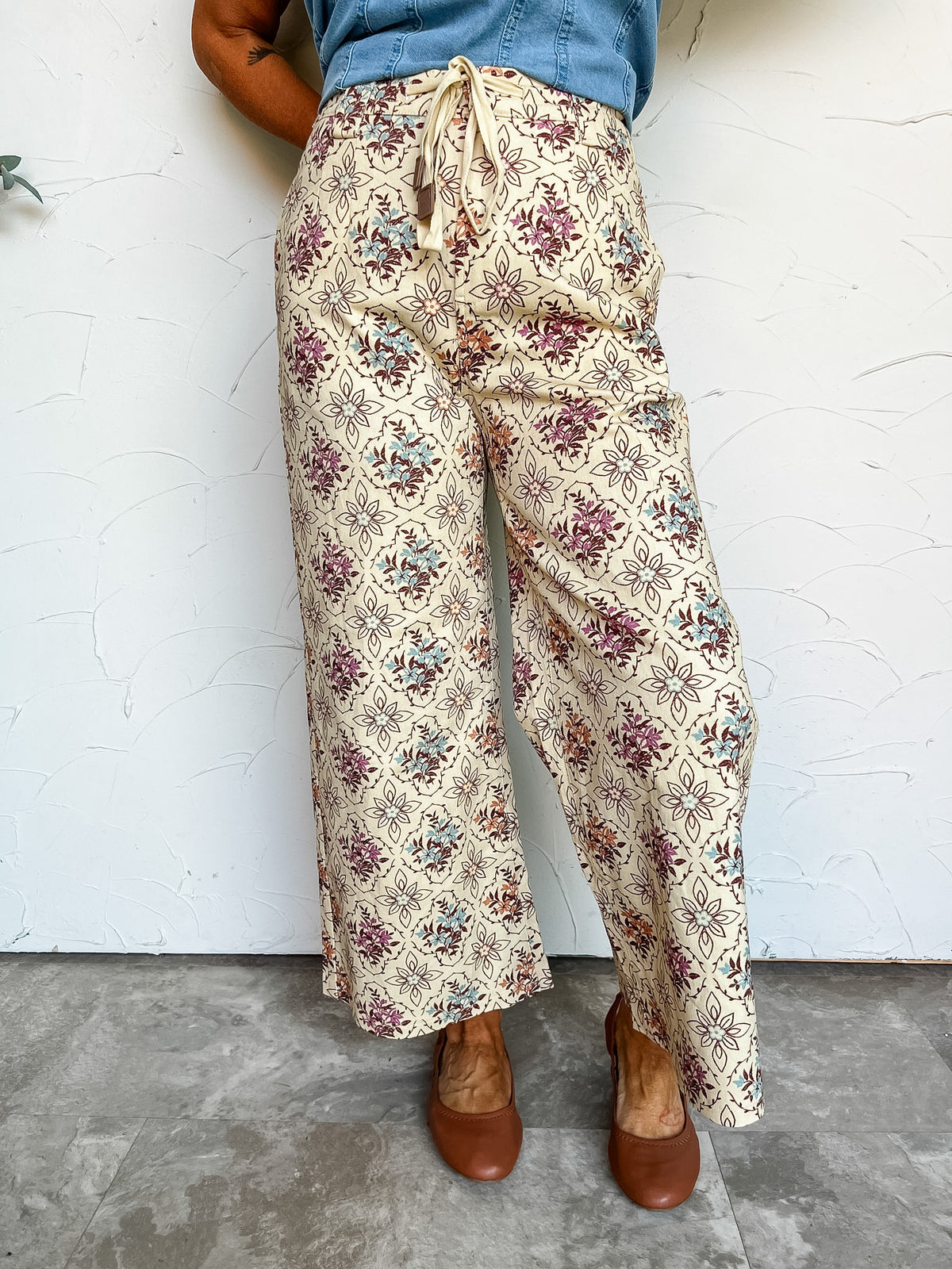 Here To Turn Heads Floral Drawstring Pants