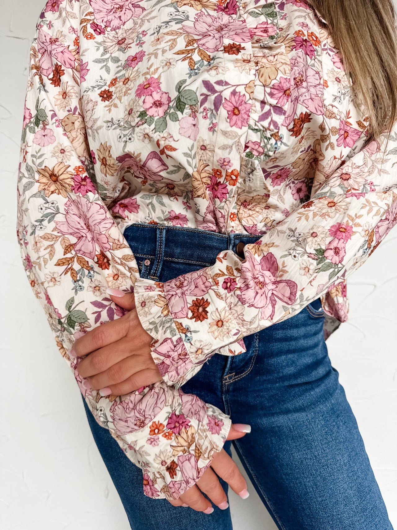 Just Be You Floral Ruffled Top
