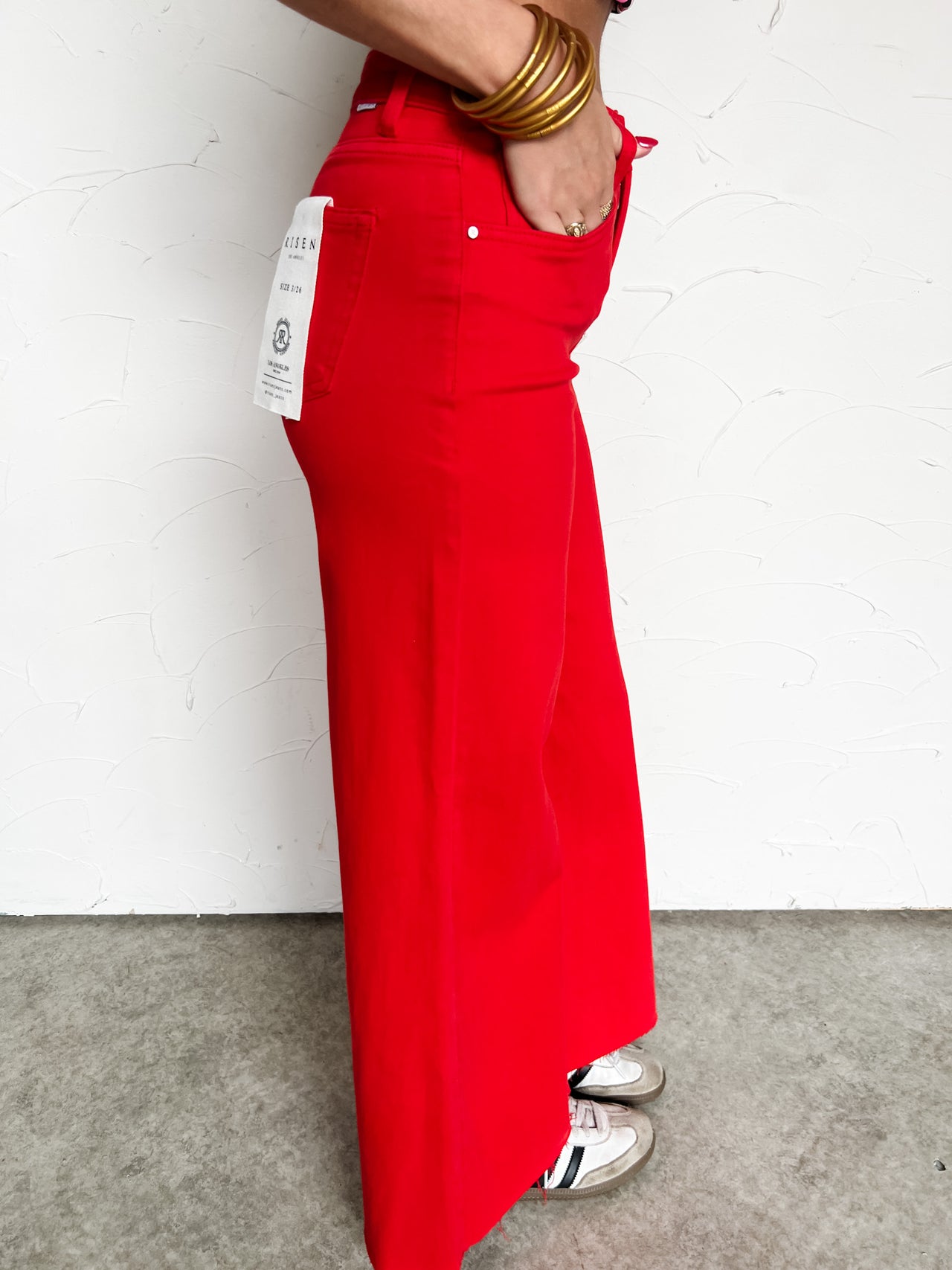 Look My Way High Rise Wide Leg Palazzo Jeans- Fiesta